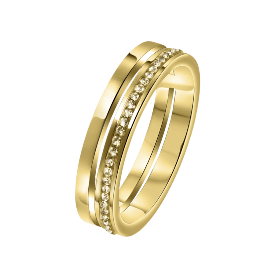 Lucardi Ringe Stahl Gold - 53mm Herren
