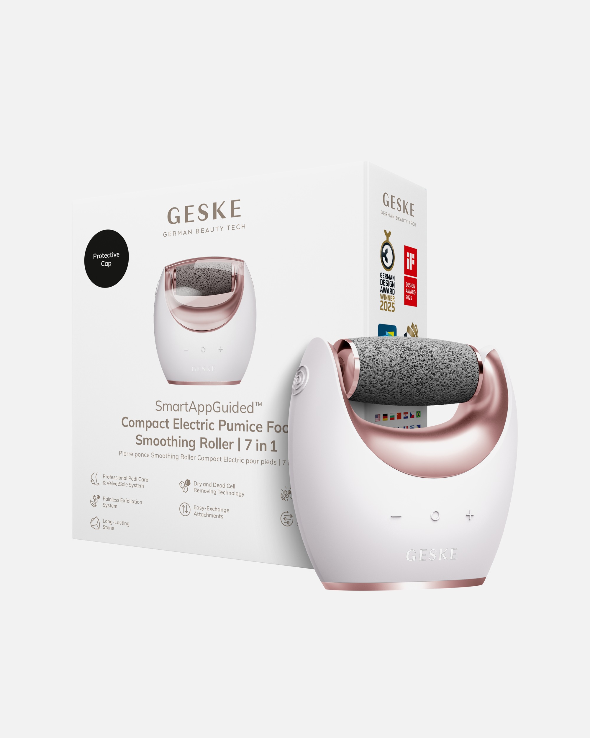 Hornhautentferner für Unisex GESKE GESKE Compact Electric Pumice Foot Smoothing Roller | 7 in 1 Starlight