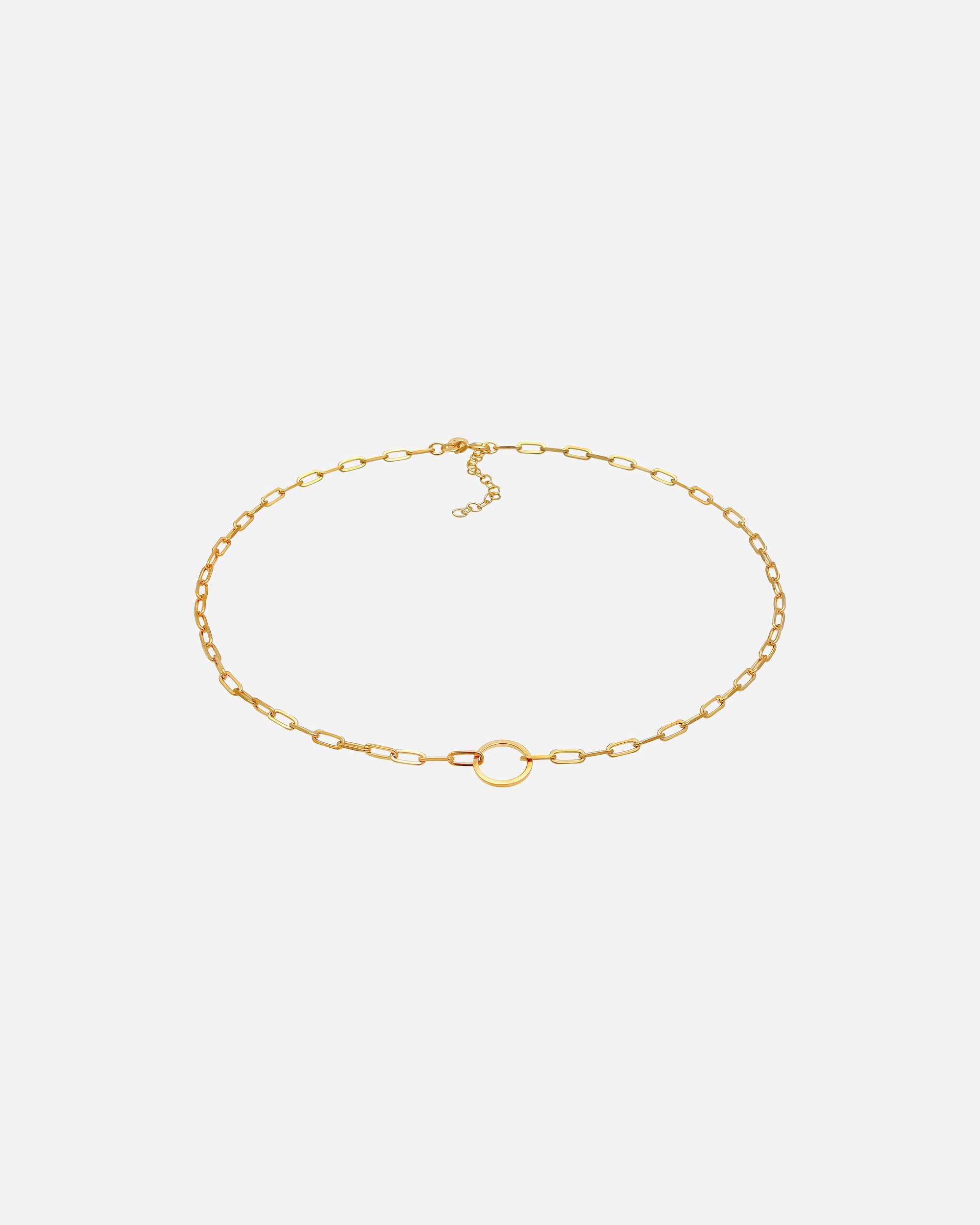 Halskette für Weiblich Elli PREMIUM Gliederkette länglich Kreis Trend Geo 925 Silber goldfarben