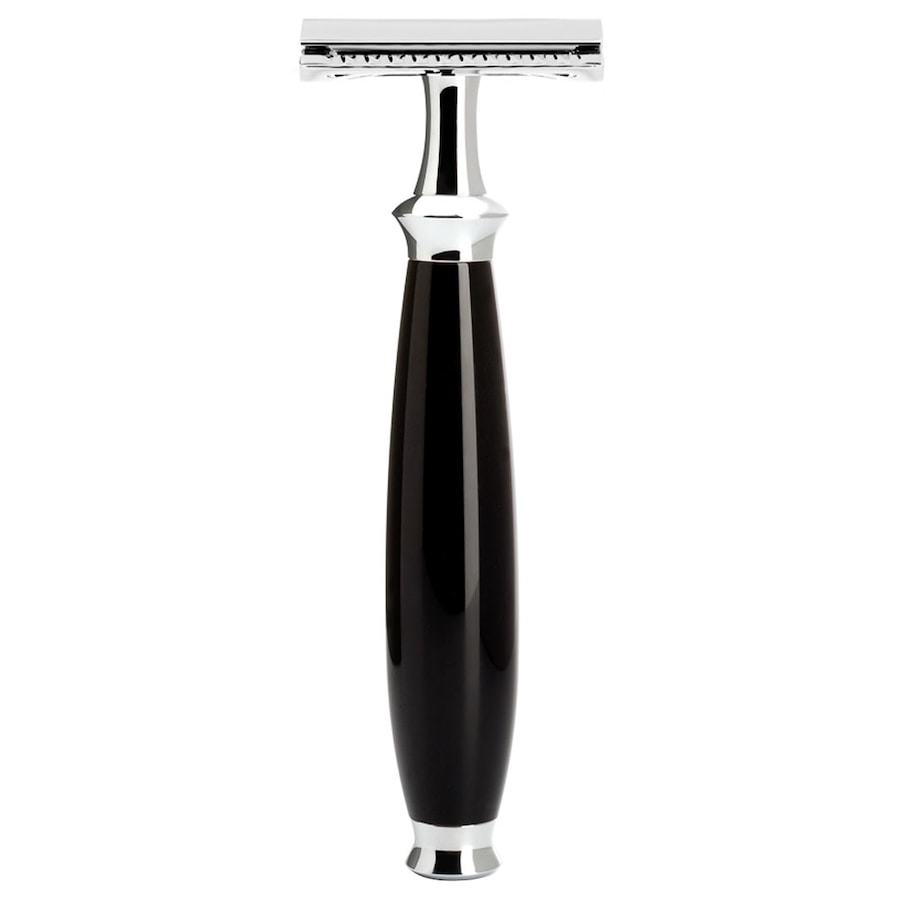 Mühle PURIST Rasierhobel geschlossener Kamm Griff Edelharz schwarz Herren