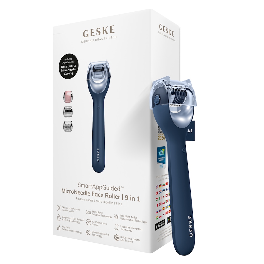 GESKE SmartAppGuided MicroNeedle Face Roller | 9 in 1 Midnight