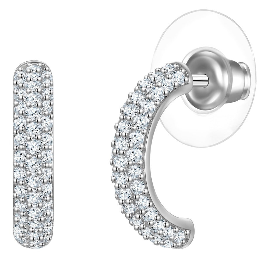 Yokoamii Creolen aus Messing in Silber mit Zirkonia 15,1 mm Damen