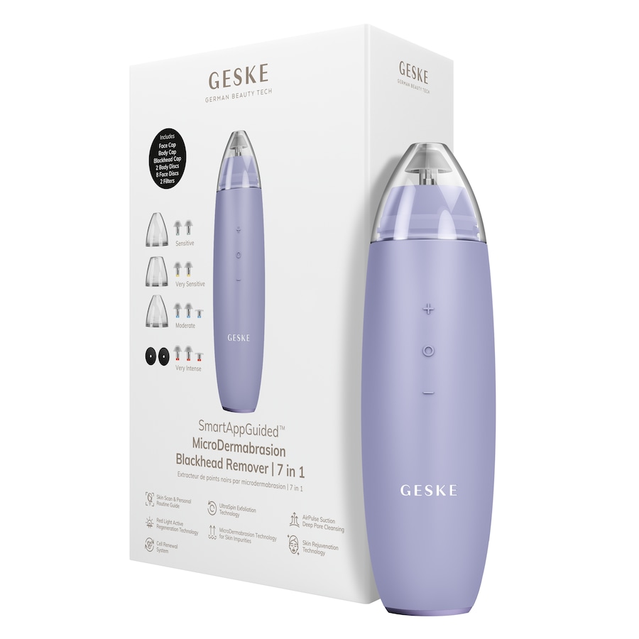 GESKE SmartAppGuided MicroDermabrasion Blackhead Remover | 7 in 1 Purple