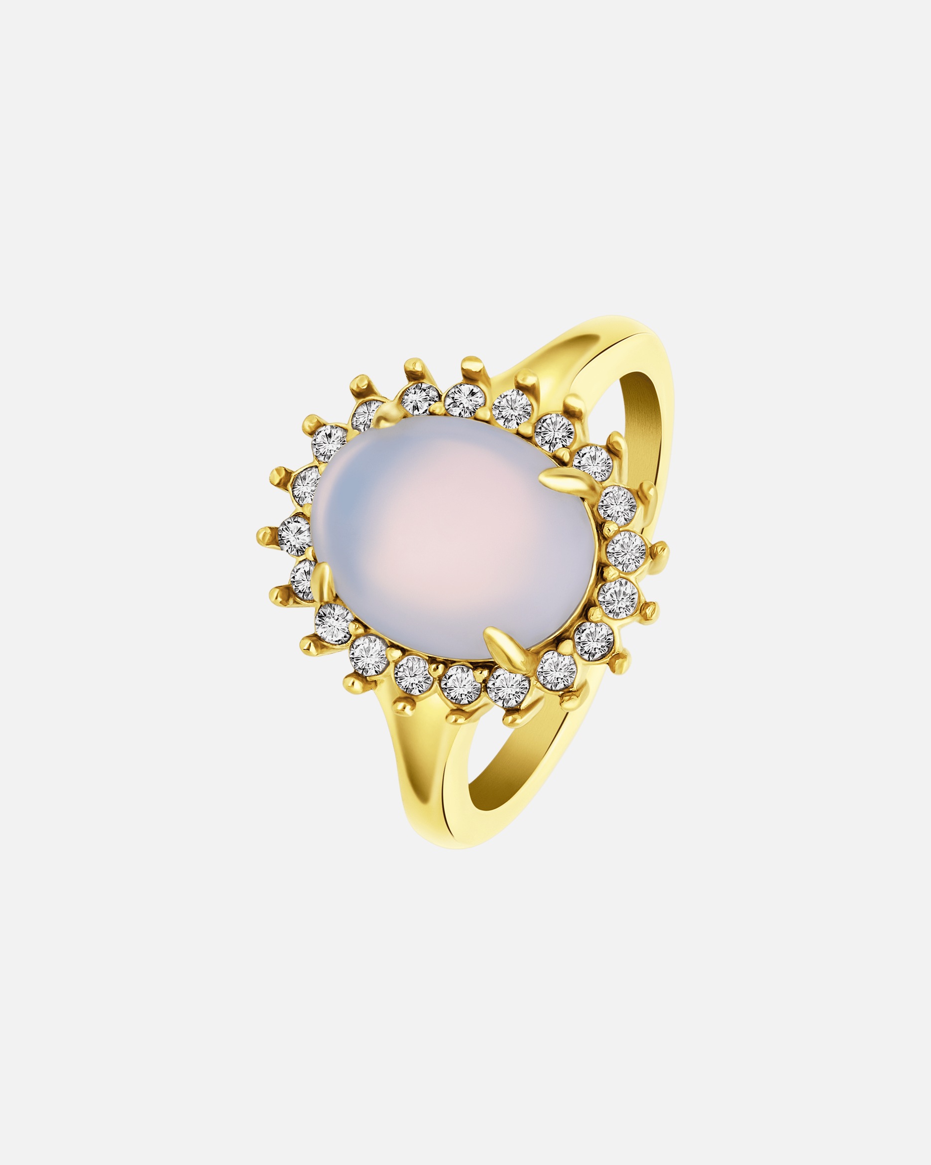 Ring für Weiblich Lucardi Ringe Stahl - goldfarbig 53mm