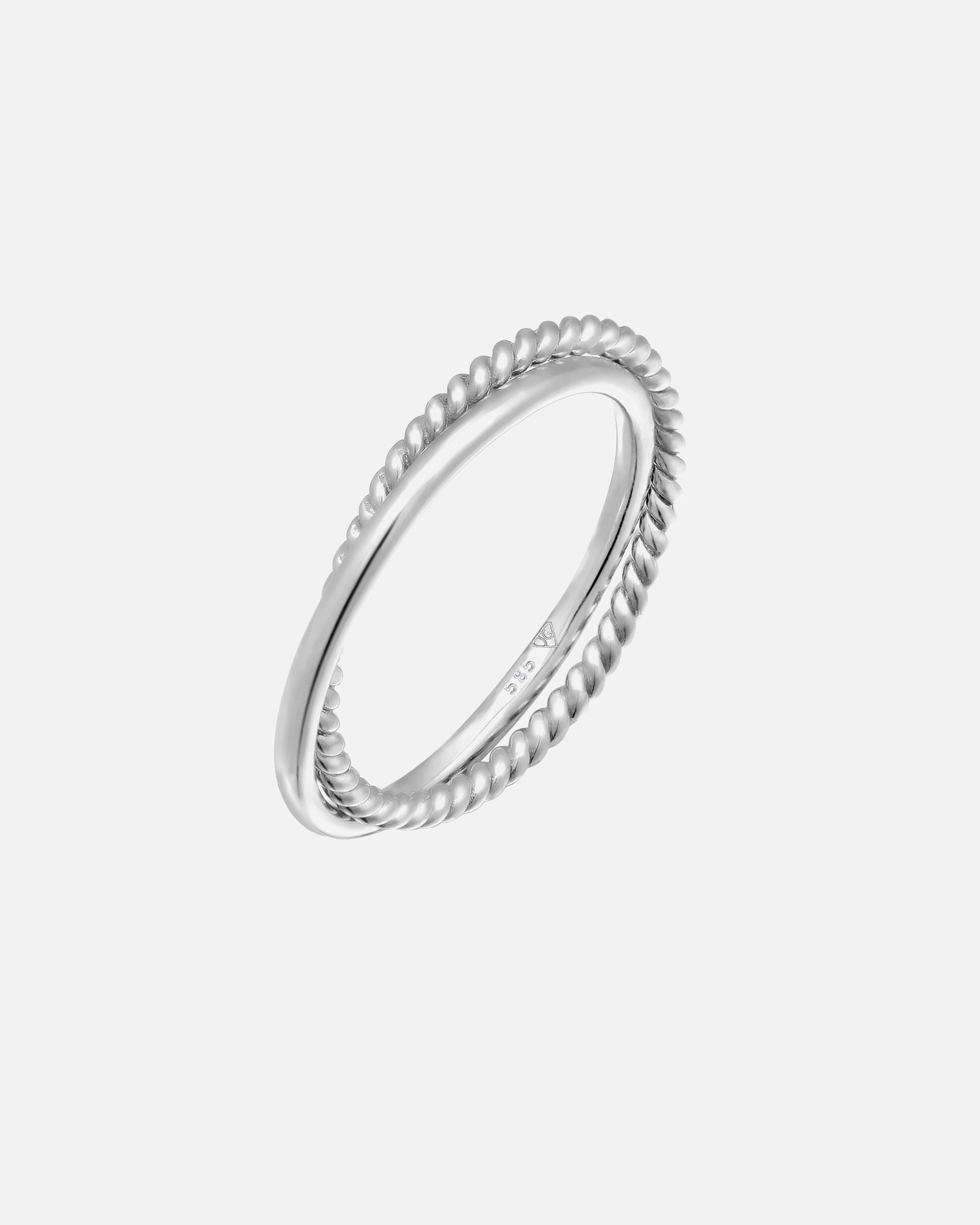 Ring für Weiblich Elli PREMIUM Wickelring Fein Gedreht 585er Weißgold 56
