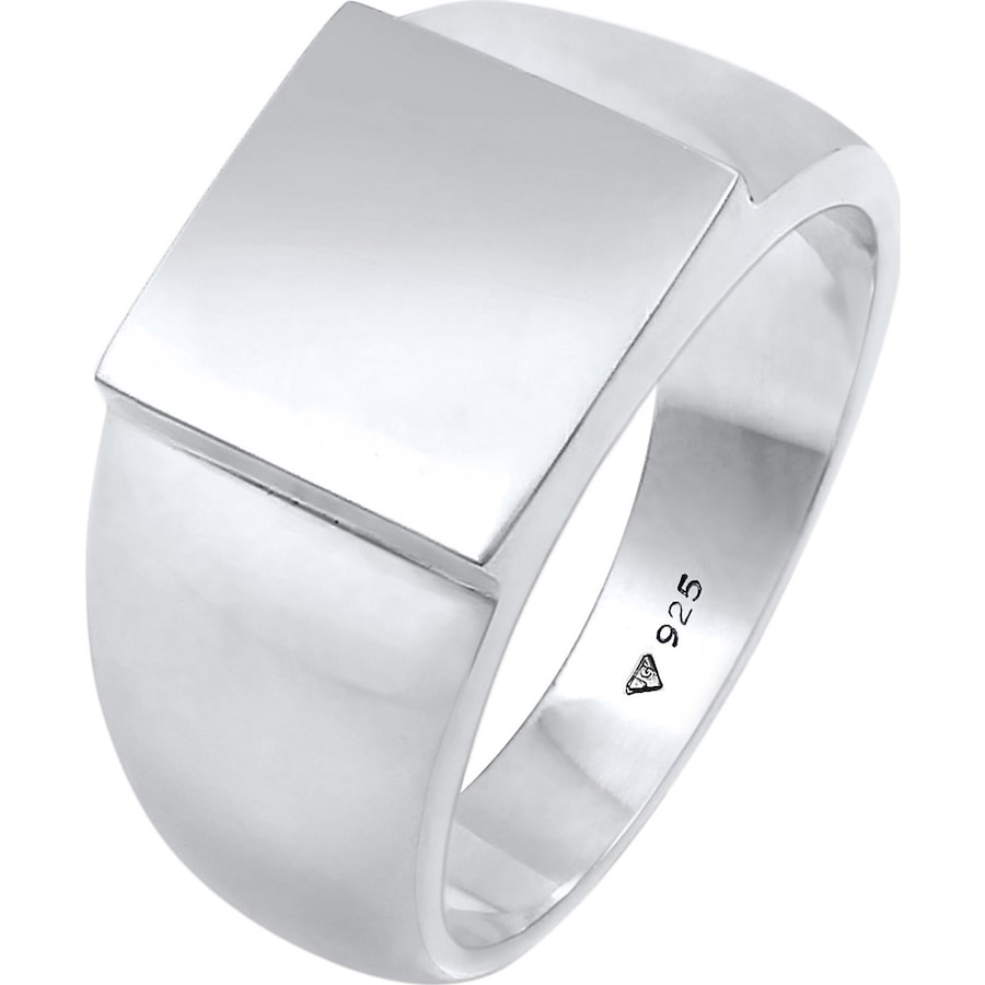 KUZZOI Siegelring Herren Rechteckig Glanz 925 Silber 56