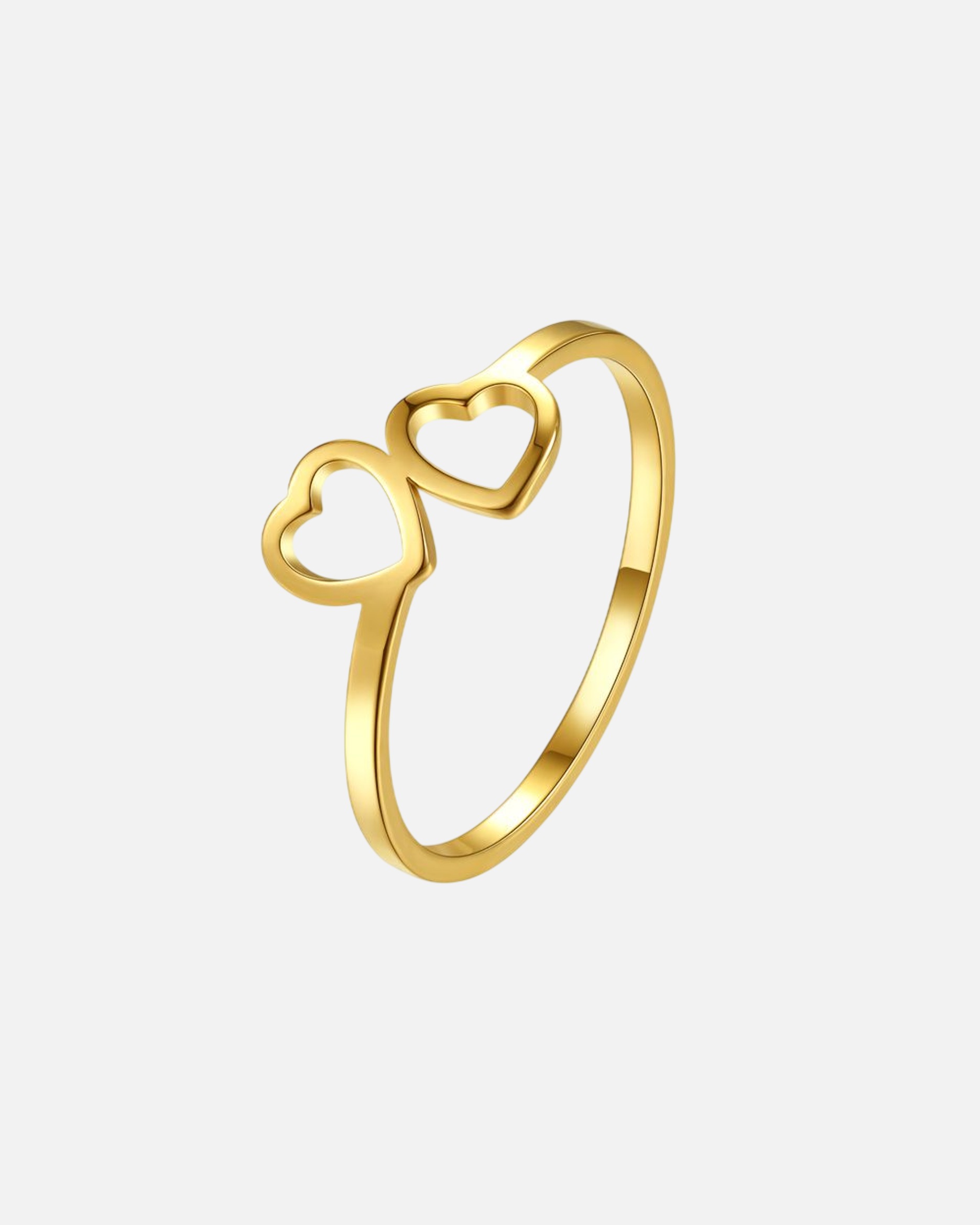 Ring für Weiblich Hey Happiness Default Brand Line Herzring "Connected Hearts" – 18K vergoldet & Wasserfest 54