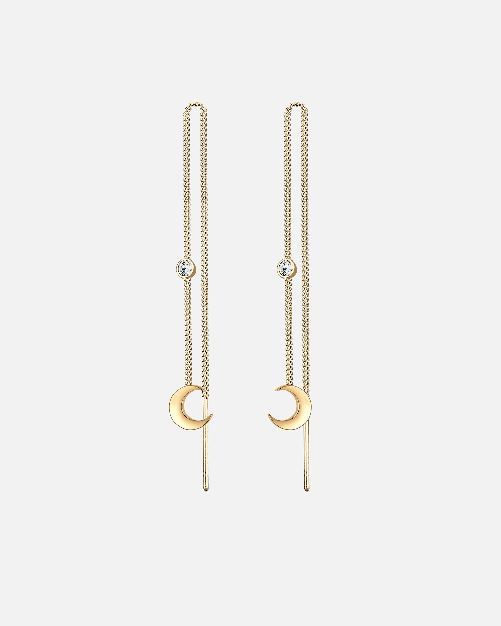 Ohrringe für Weiblich Elli Halbmond Sichel 925 Silber, mit Kristallen von Swarovski® goldfarben