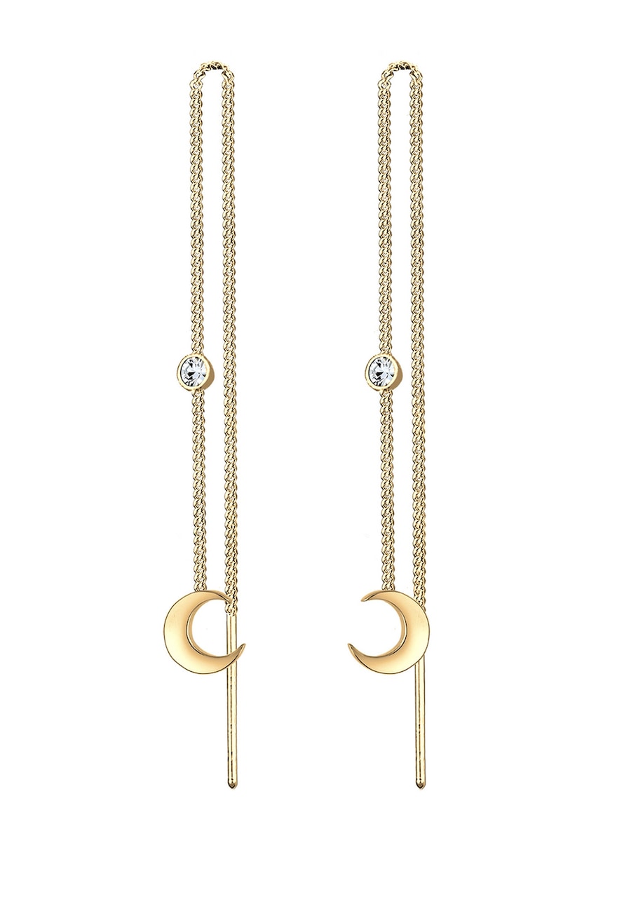 Elli Halbmond Sichel 925 Silber, mit Kristallen von Swarovski goldfarben Damen