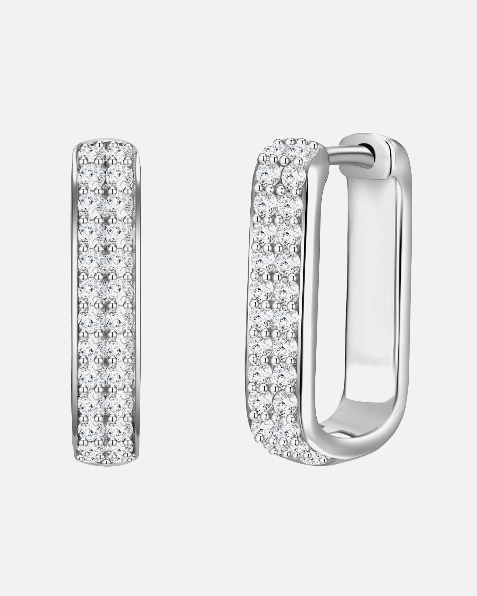 Creolen für Weiblich Glanzstücke München Creolen aus Sterling Silber in silber mit Zirkonia 15,1 mm