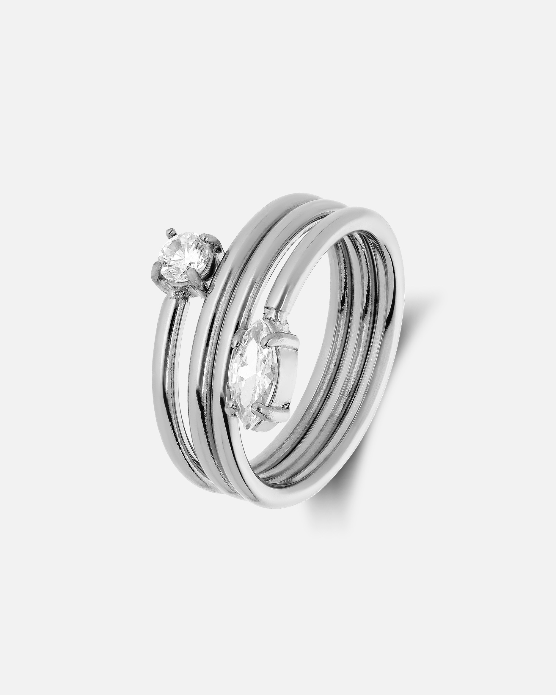Ring für Weiblich Lucardi Ring - Stahl Silber - 53mm