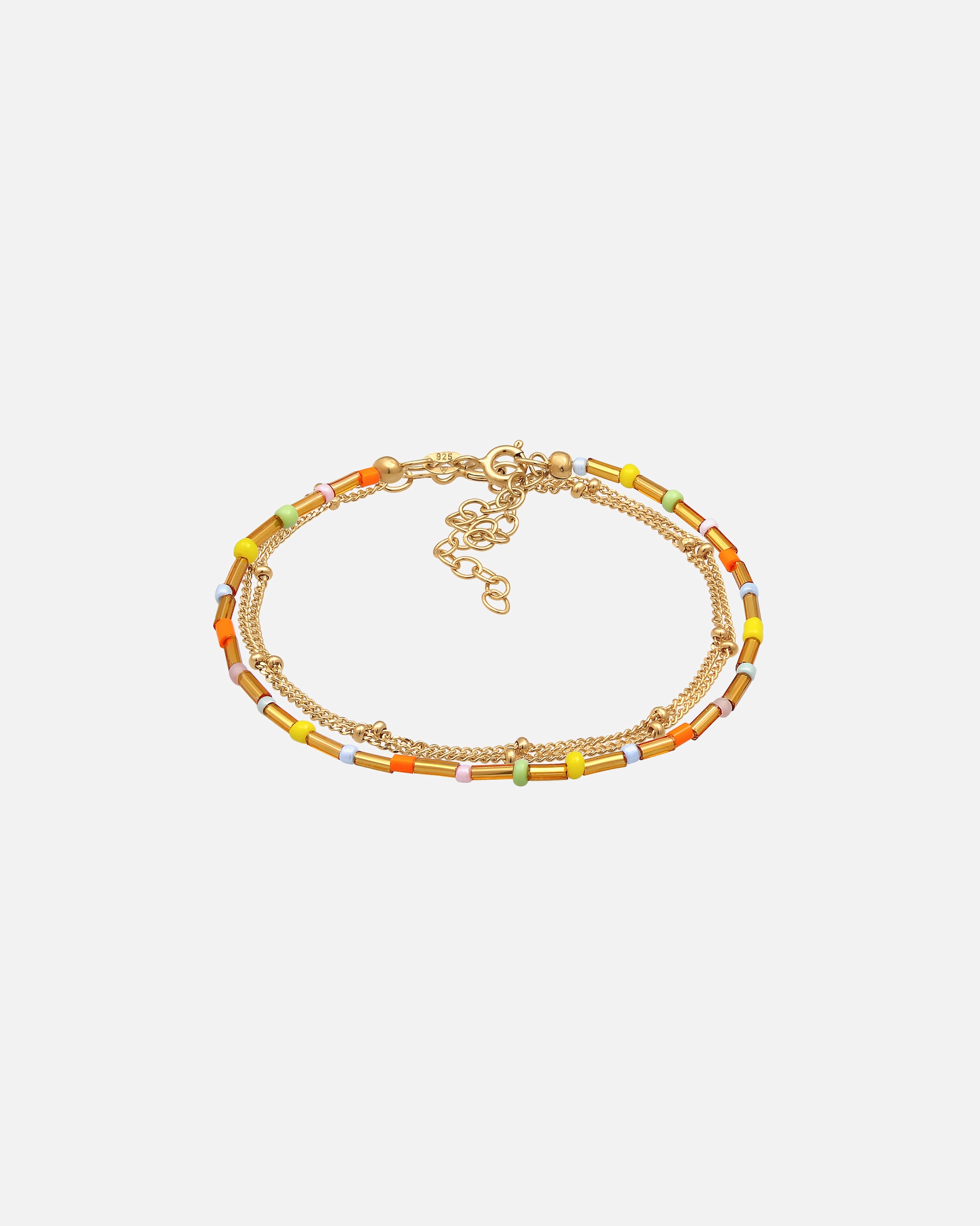 Armband für Weiblich Elli Elli Armband Layer Kugel Glas Beads Bunt 2er Set 925er Silber 16