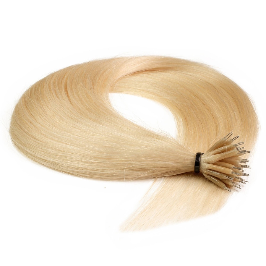 hair2heart Nanoring Extensions Premium Echthaar #9/0 Lichtblond 1g 50cm Nude Damen