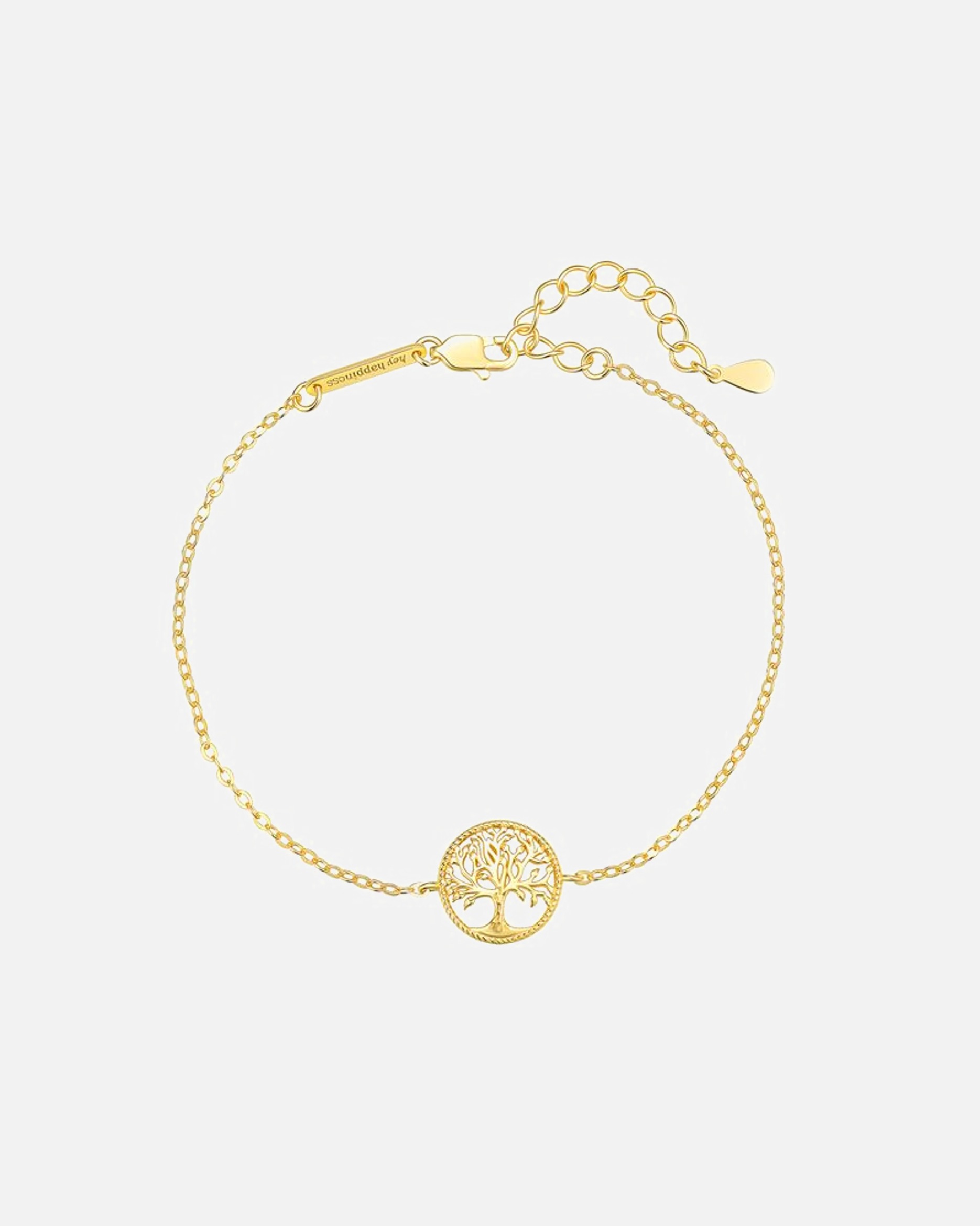 Armband für Weiblich Hey Happiness Default Brand Line Lebensbaum Armband – 925 Sterling Silber – Tree of Life Gold