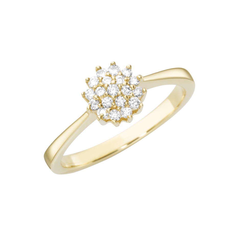 Luigi Merano Ring Blüte, mit Lab Grown Diamanten, Brillantschliff, Gold 375 54