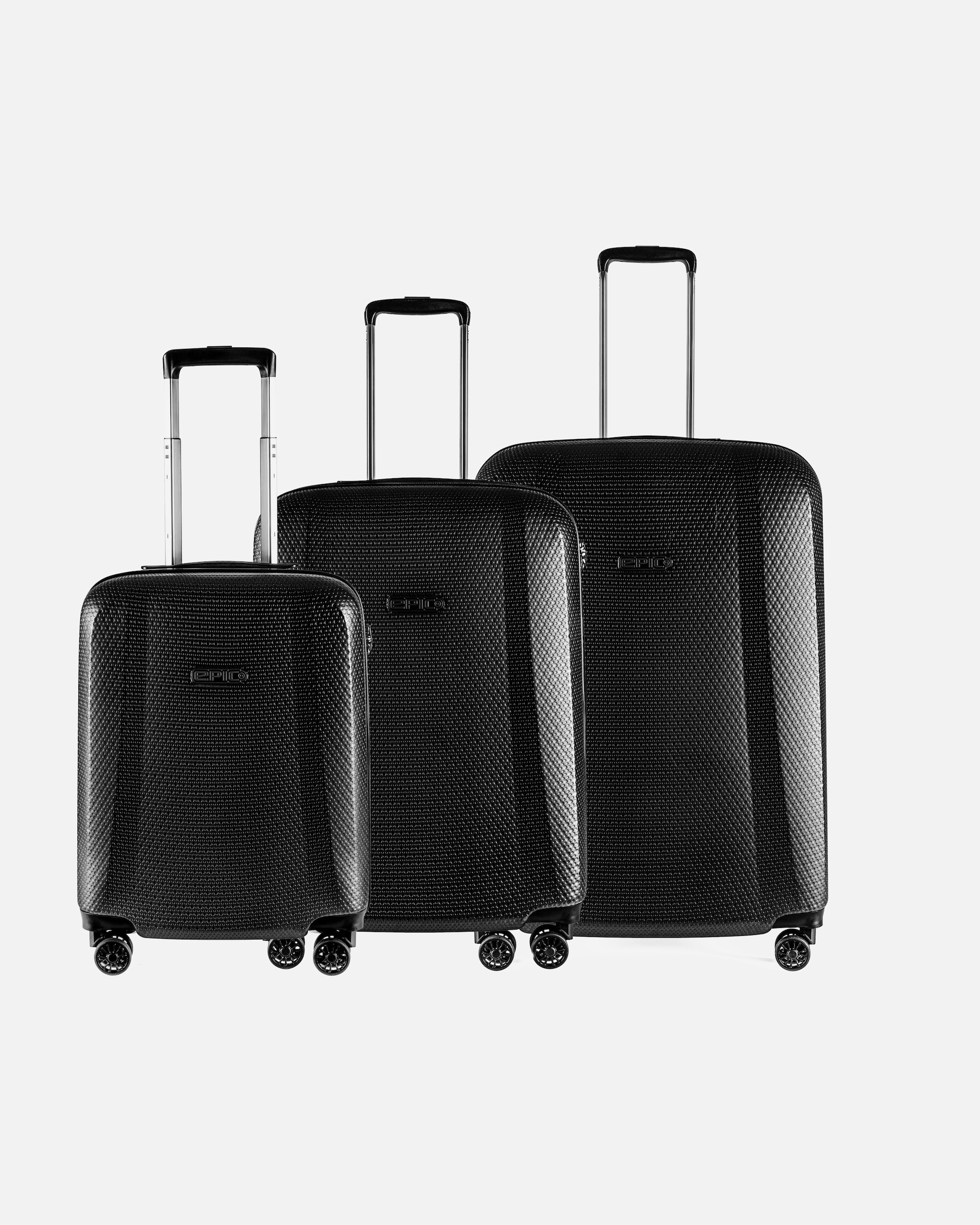 Koffer für Männlich Epic GTO 5.0 4 Rollen Kofferset 3-teilig mit Dehnfalte frozenblack