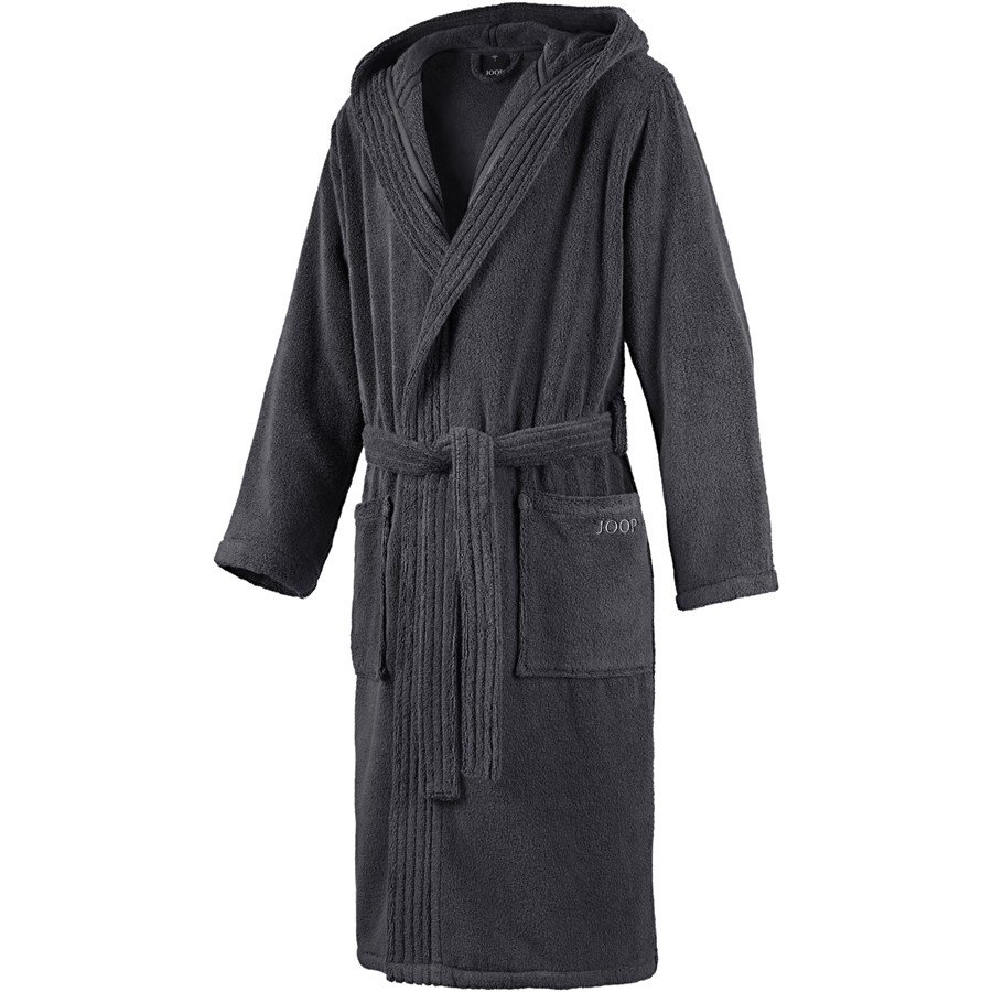 JOOP! Bademantel mit Kapuze Anthrazit Größe 54 / 56 Weiss Herren