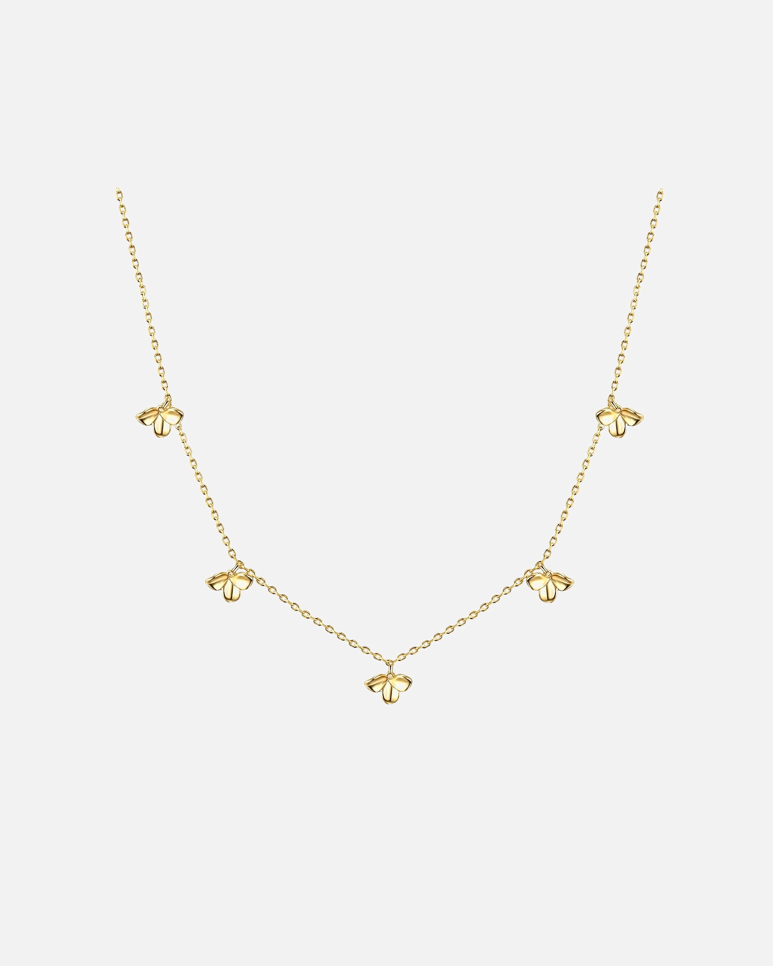 Halskette für Weiblich Glanzstücke München Halskette Blüte Sterling Silber in Gelbgold 35,0 cm Basiskette + 5,0 cm Verlängerung