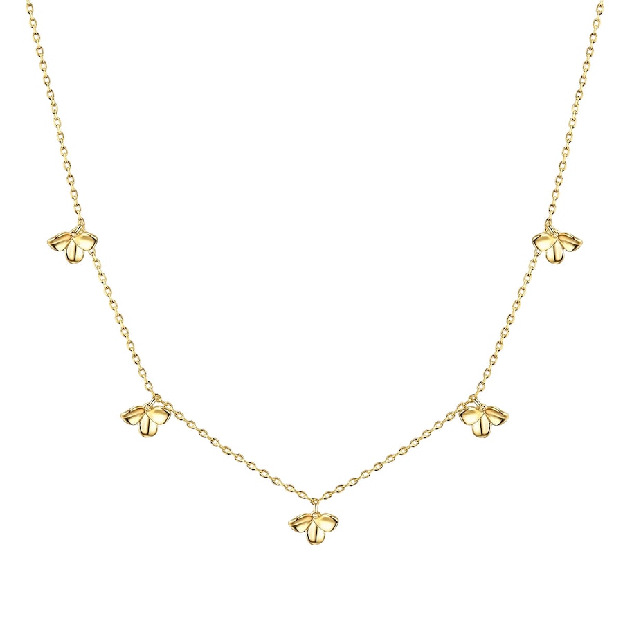 Glanzstücke München Halskette Blüte Sterling Silber in Gelbgold 35,0 cm Basiskette + 5,0 Verlängerung Damen