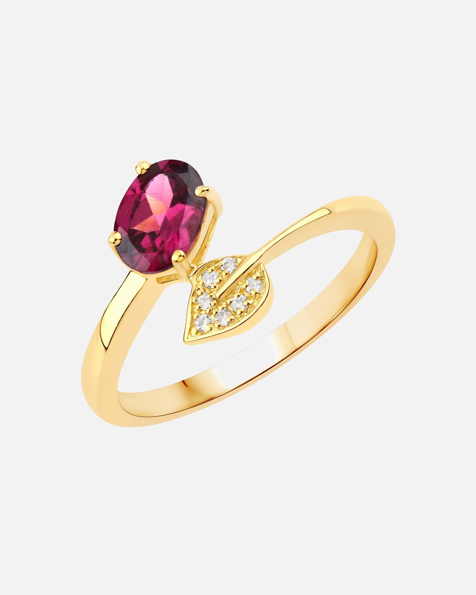 Ring für Weiblich Rafaela Donata Ring Sterling Silber Rhodolith in Gelbgold 50