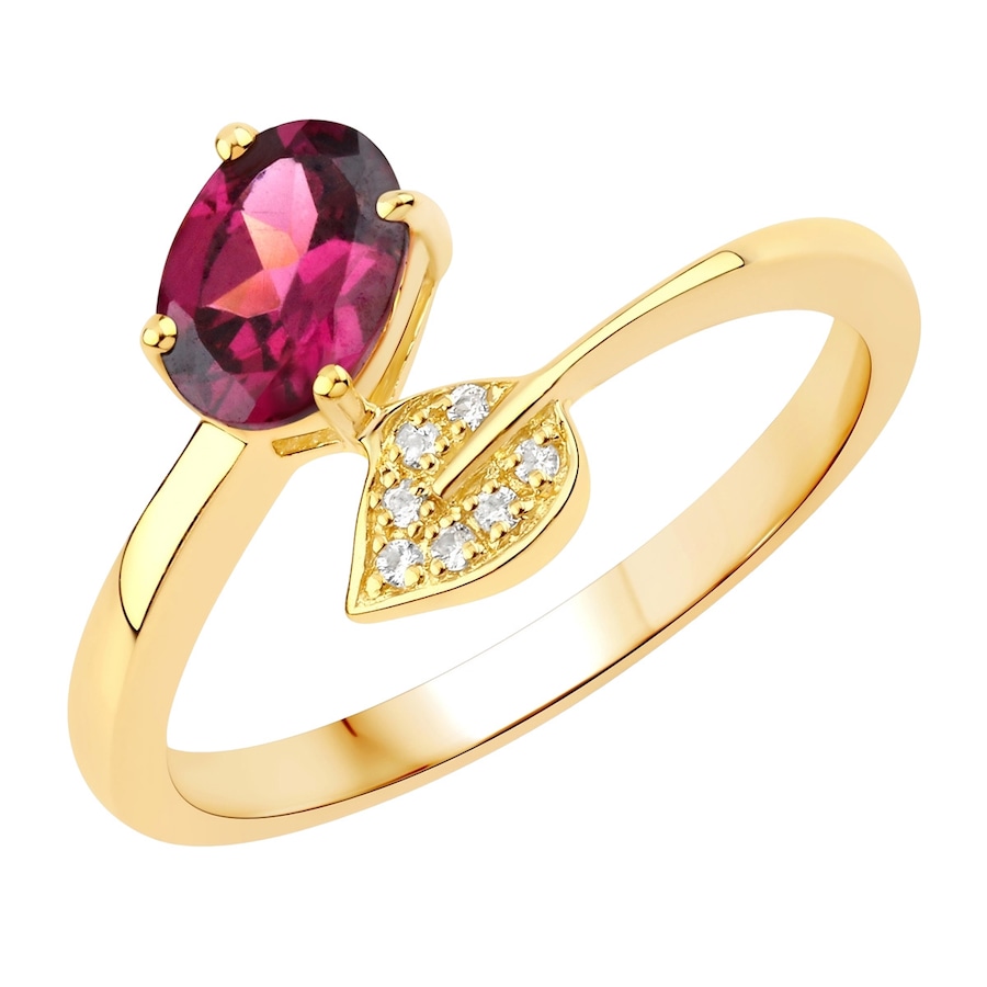 Rafaela Donata Ring Sterling Silber Rhodolith in Gelbgold 58 Damen