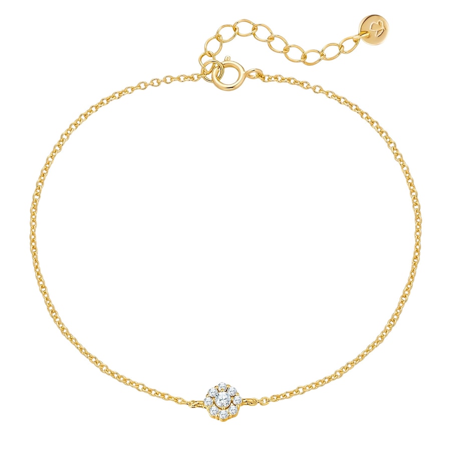 Glanzstücke München Armband aus Sterling Silber in Gelbgold mit Zirkonia 17,0 cm Basislänge + 3,0 Verlängerung Damen