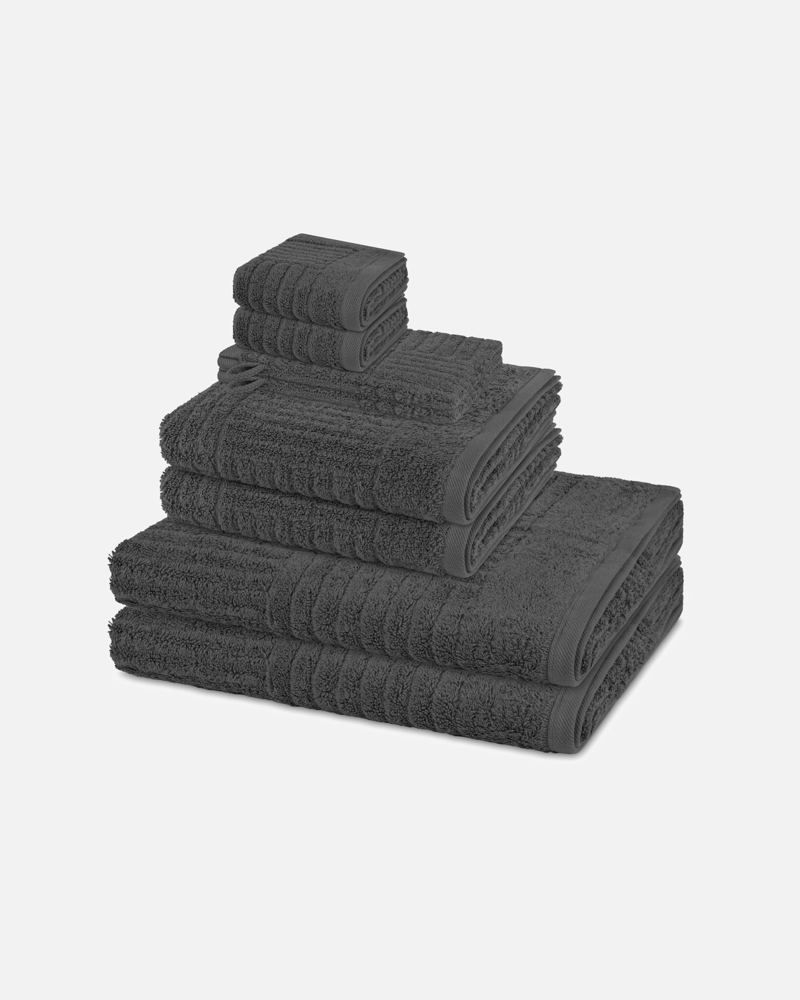 Handtuch für Unisex ROSS Handtuch-Set Carre (8-teilig) Anthrazit