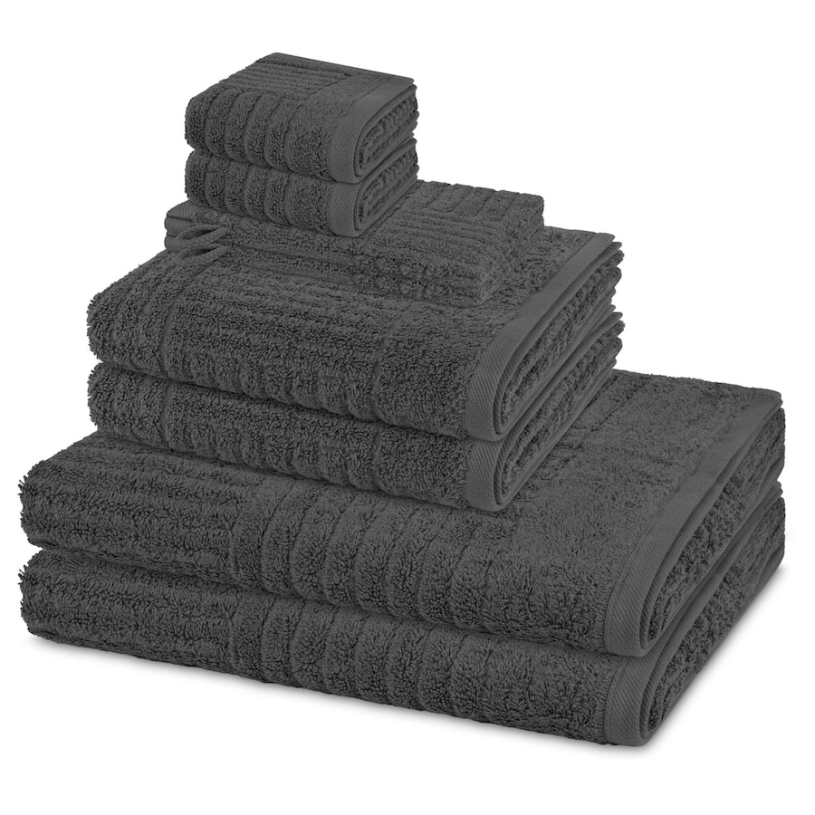 ROSS Handtuch-Set Carre (8-teilig) Anthrazit Grau