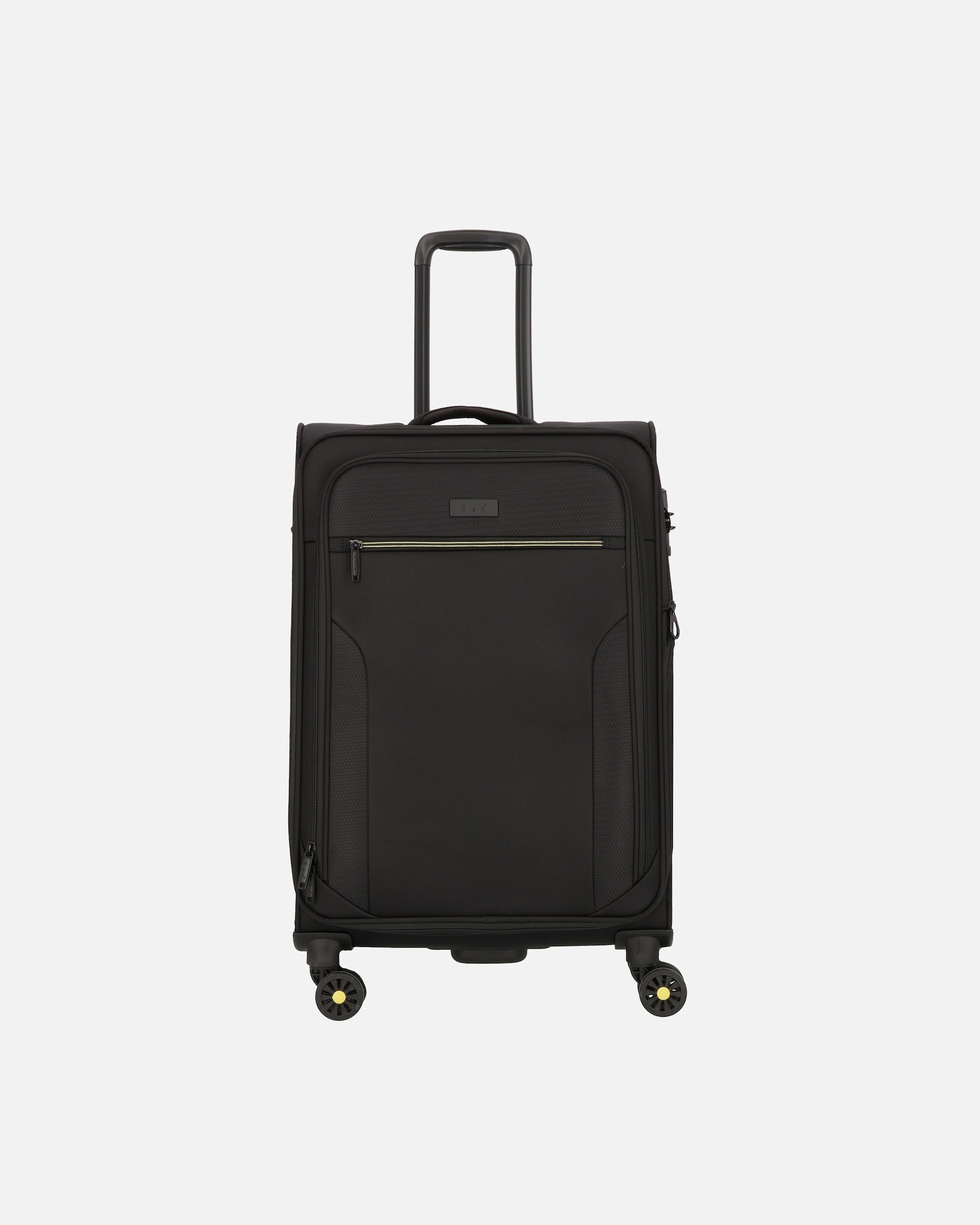 Koffer für Männlich d & n Travel Line 9704 4 Rollen Trolley M 68 cm mit Dehnfalte black