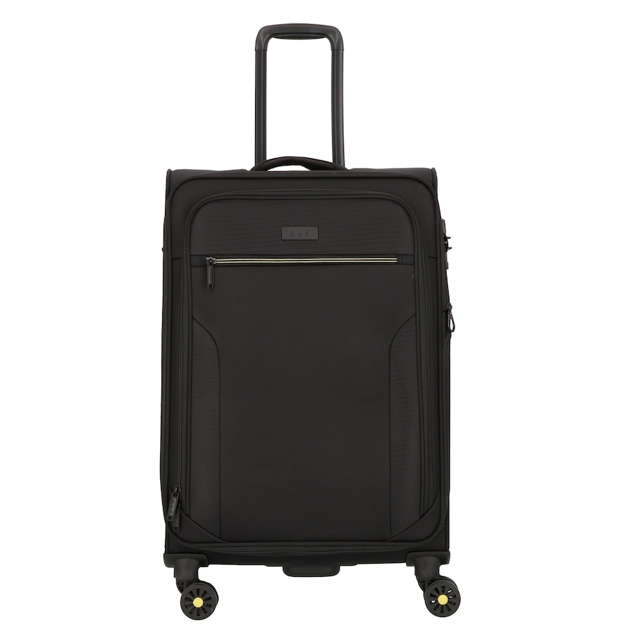 d & n Travel Line 9704 4 Rollen Trolley M 68 cm mit Dehnfalte black Schwarz Herren