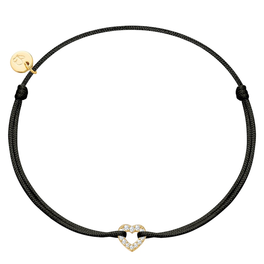 Glanzstücke München Armband Herz aus Sterling Silber in gelbgold mit Zirkonia 15,0 - 22,0 cm, flexibel einstellbar Damen