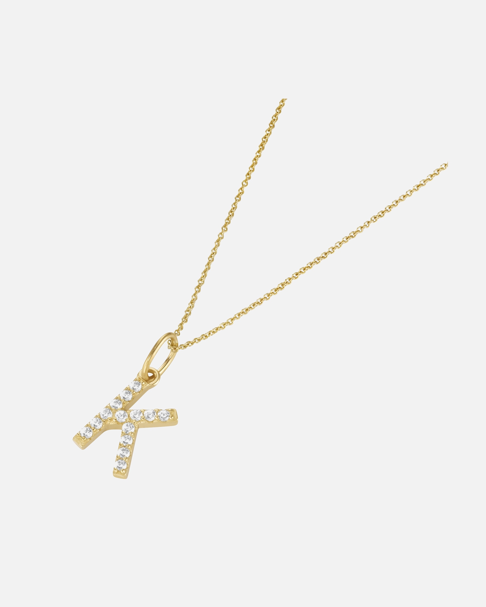 Halskette für Weiblich Luigi Merano Kette Anhänger Buchstabe K mit Zirkonia, Gold 375 45 cm