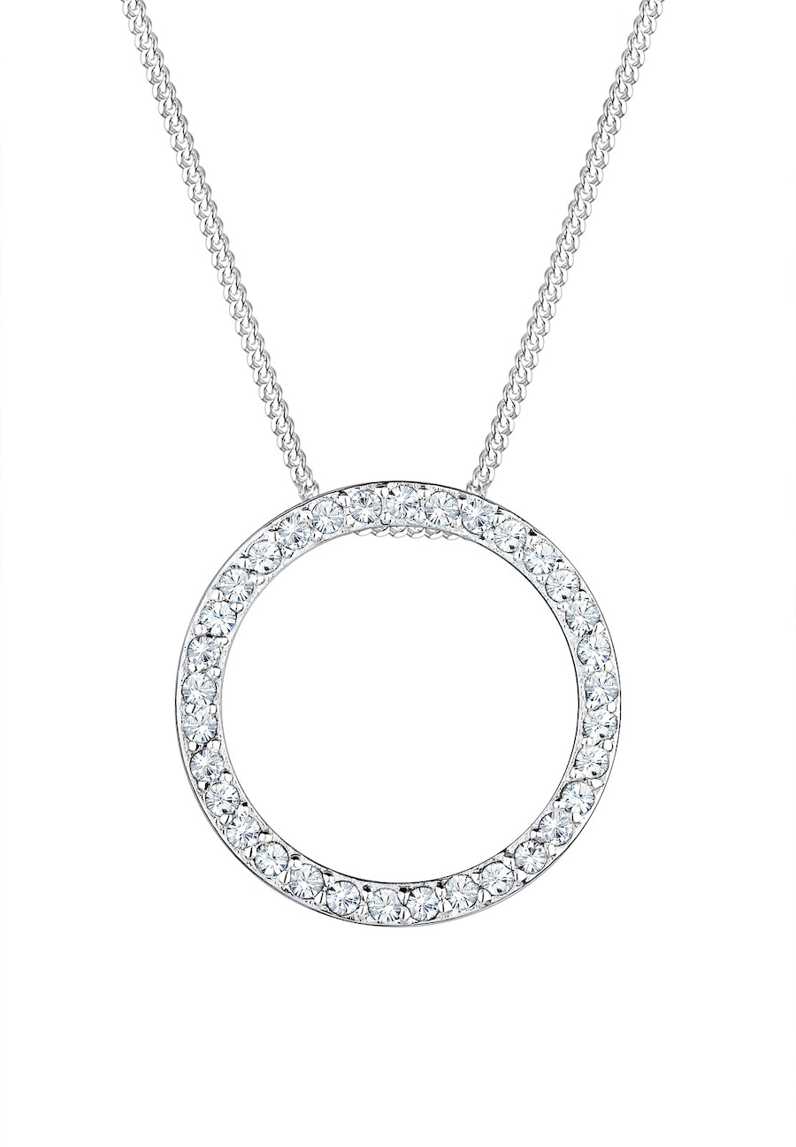 Elli Kreis Geo Trend 925 Silber, mit Kristallen von Swarovski silberfarben Damen