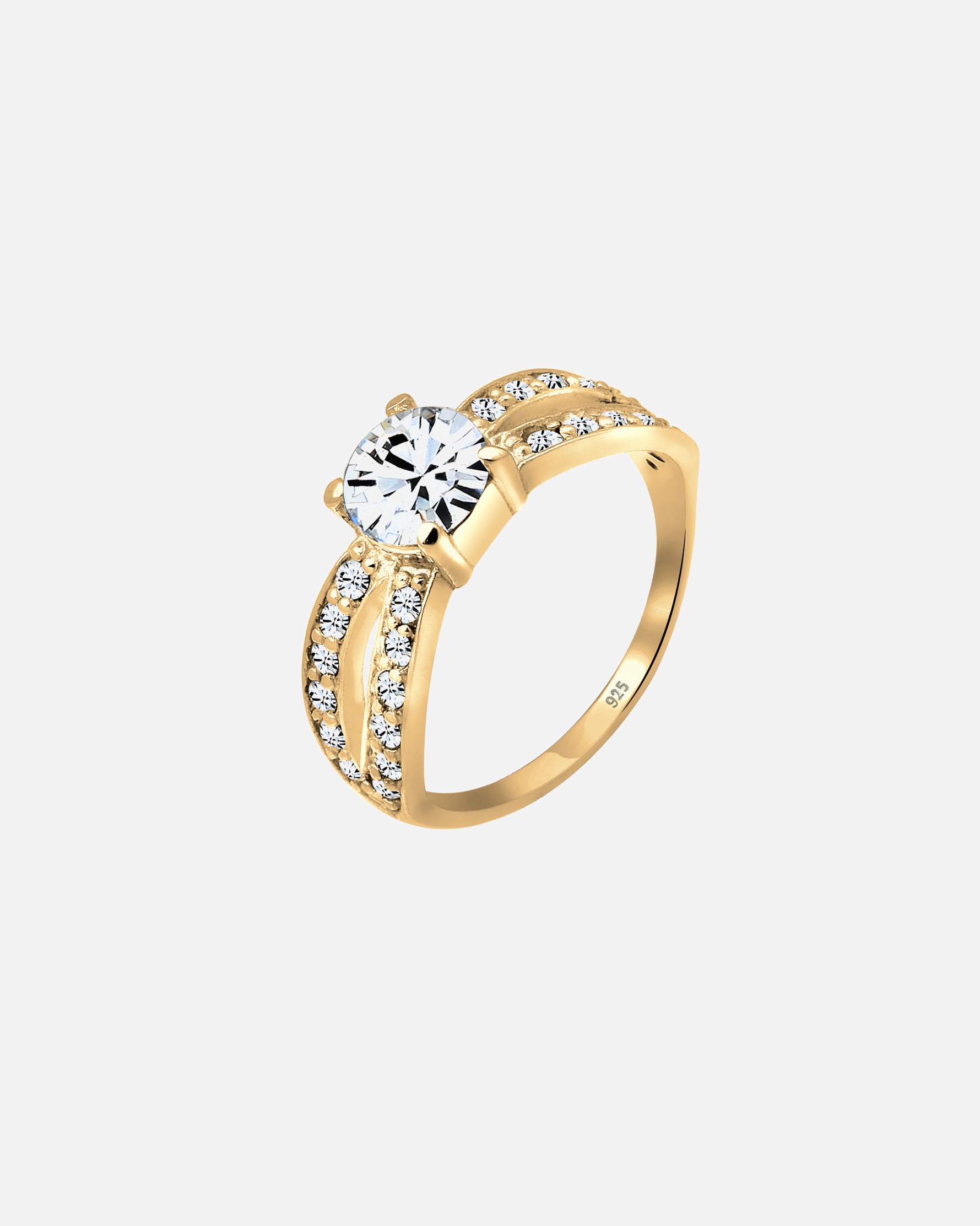 Ring für Weiblich Elli Solitär Glamourös 925 Silber, mit Kristallen von Swarovski® 52