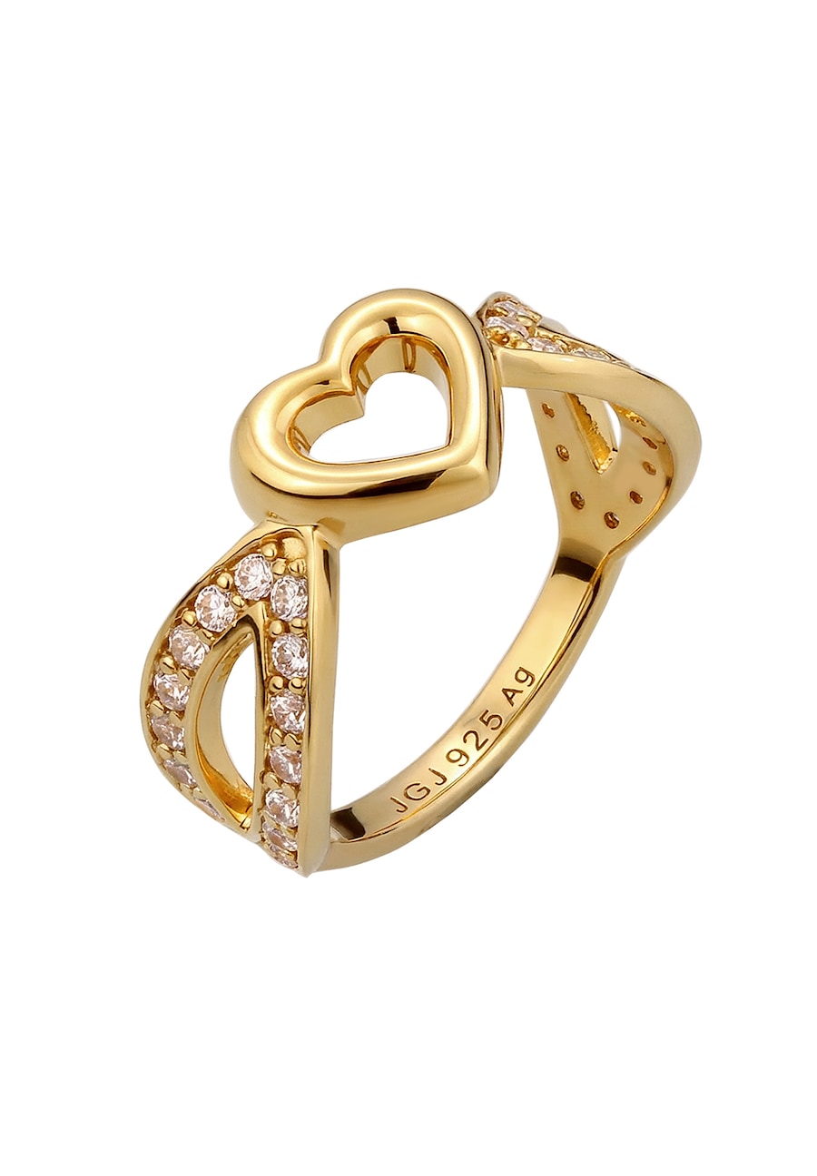 Elli Herz Zirkonia Weiß 925 Sterling Silber 58 Damen