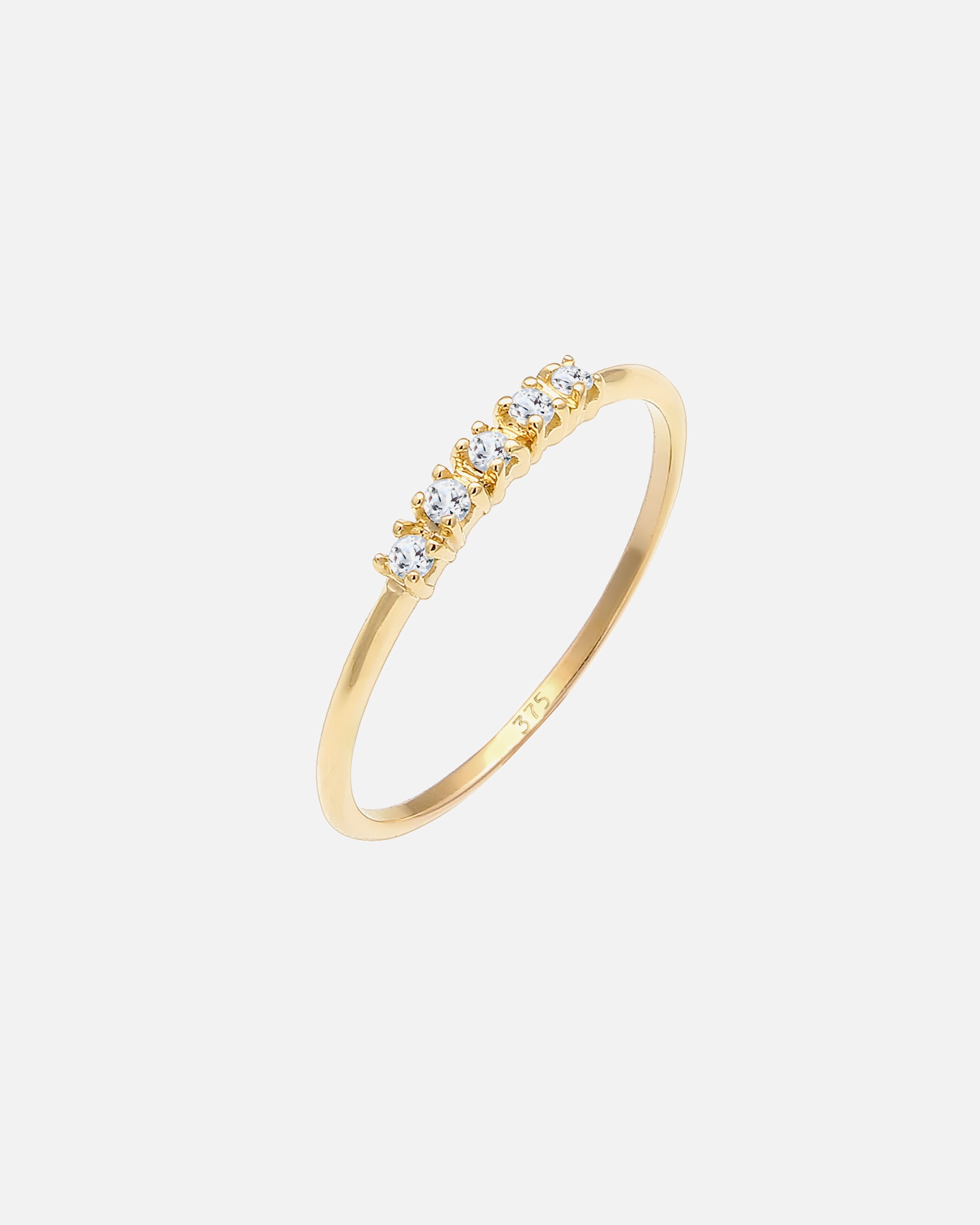 Ring für Weiblich Elli PREMIUM Microsetting Topas Edelstein Valentin 375 Gelbgold 52