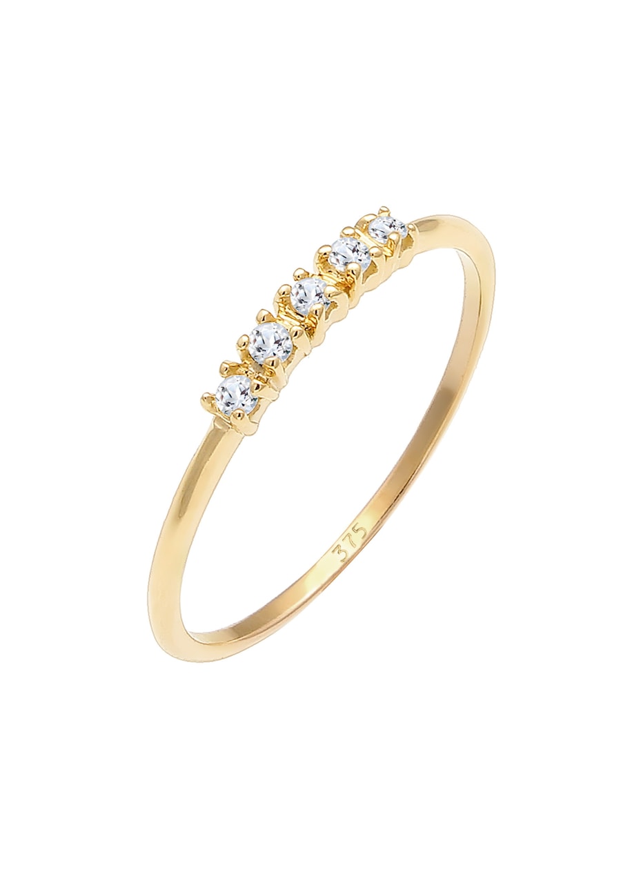 Elli PREMIUM Microsetting Topas Edelstein Valentin 375 Gelbgold 52 Damen