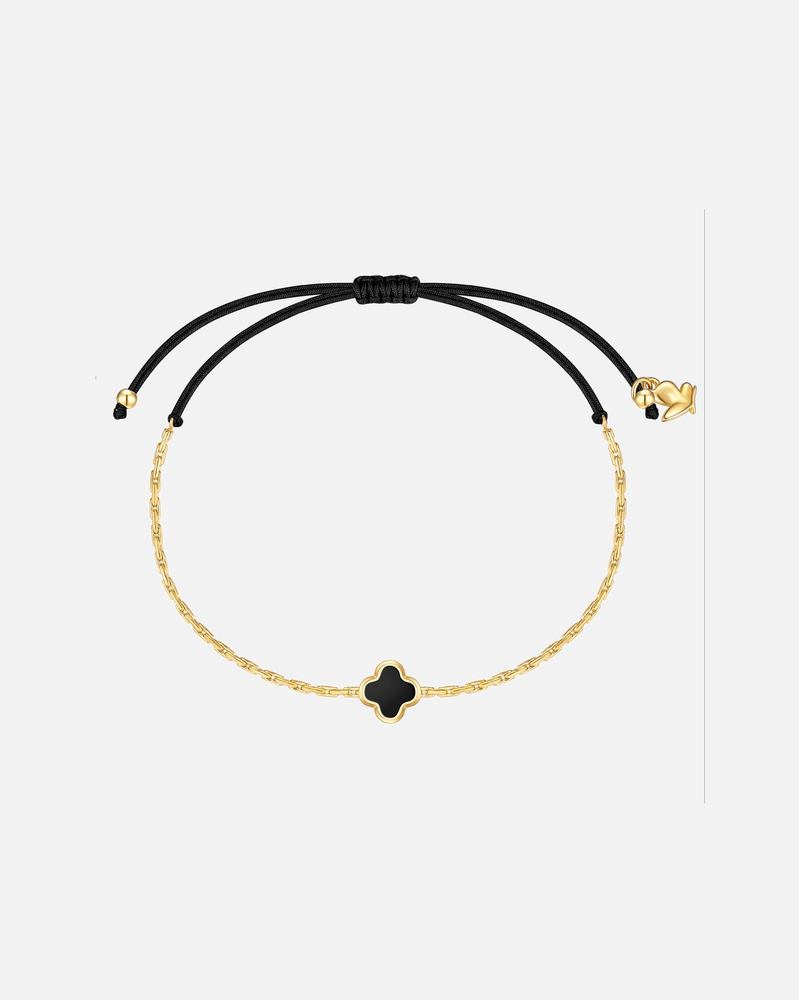 Armband für Weiblich Glanzstücke München Armband Kleeblatt aus Edelstahl in gelbgold mit Achat 15,0 - 22,0 cm, flexibel einstellbar