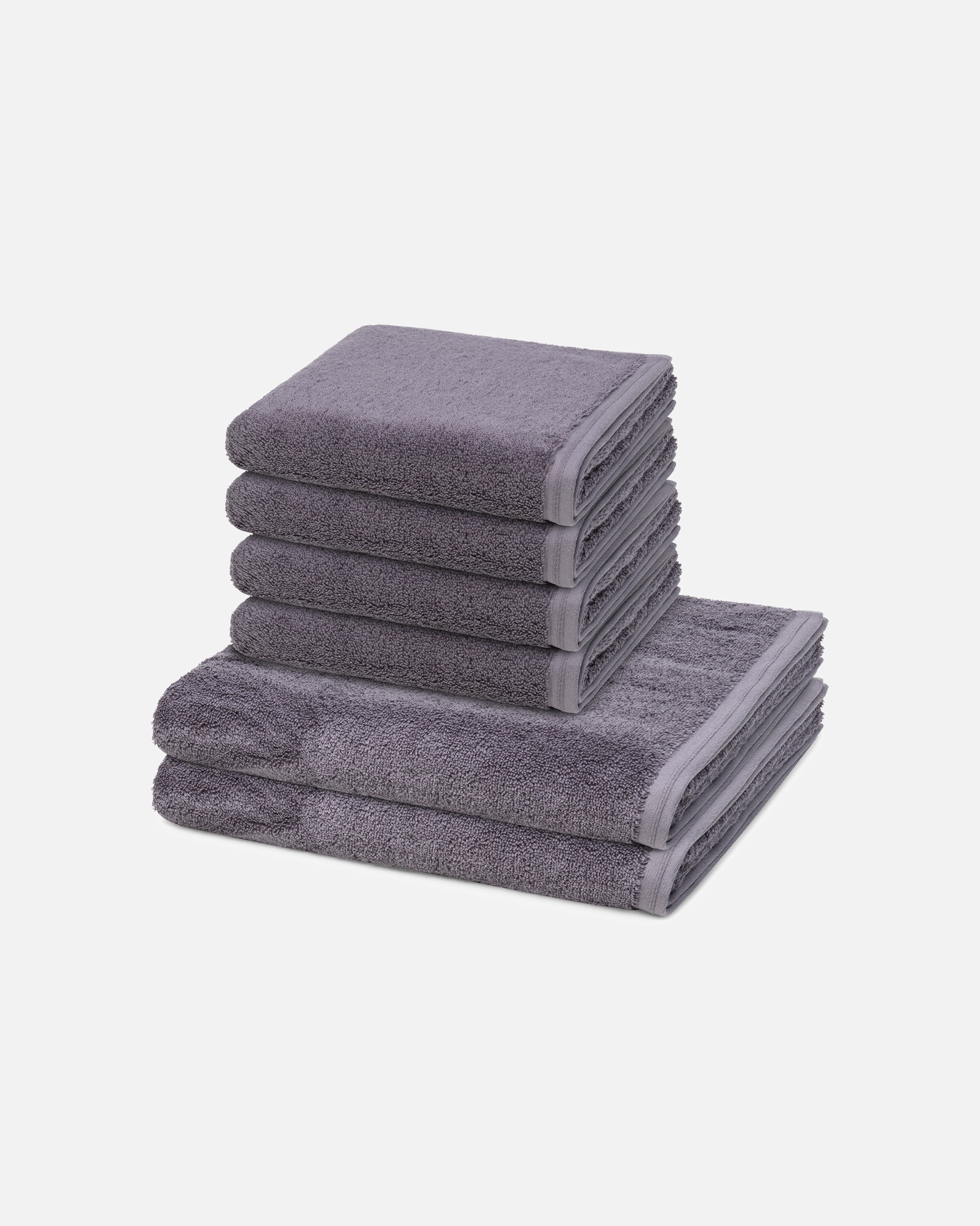 Handtuch für Unisex Vossen Vegan Life 6-teilig Handtuch-Set Dunkelgrau