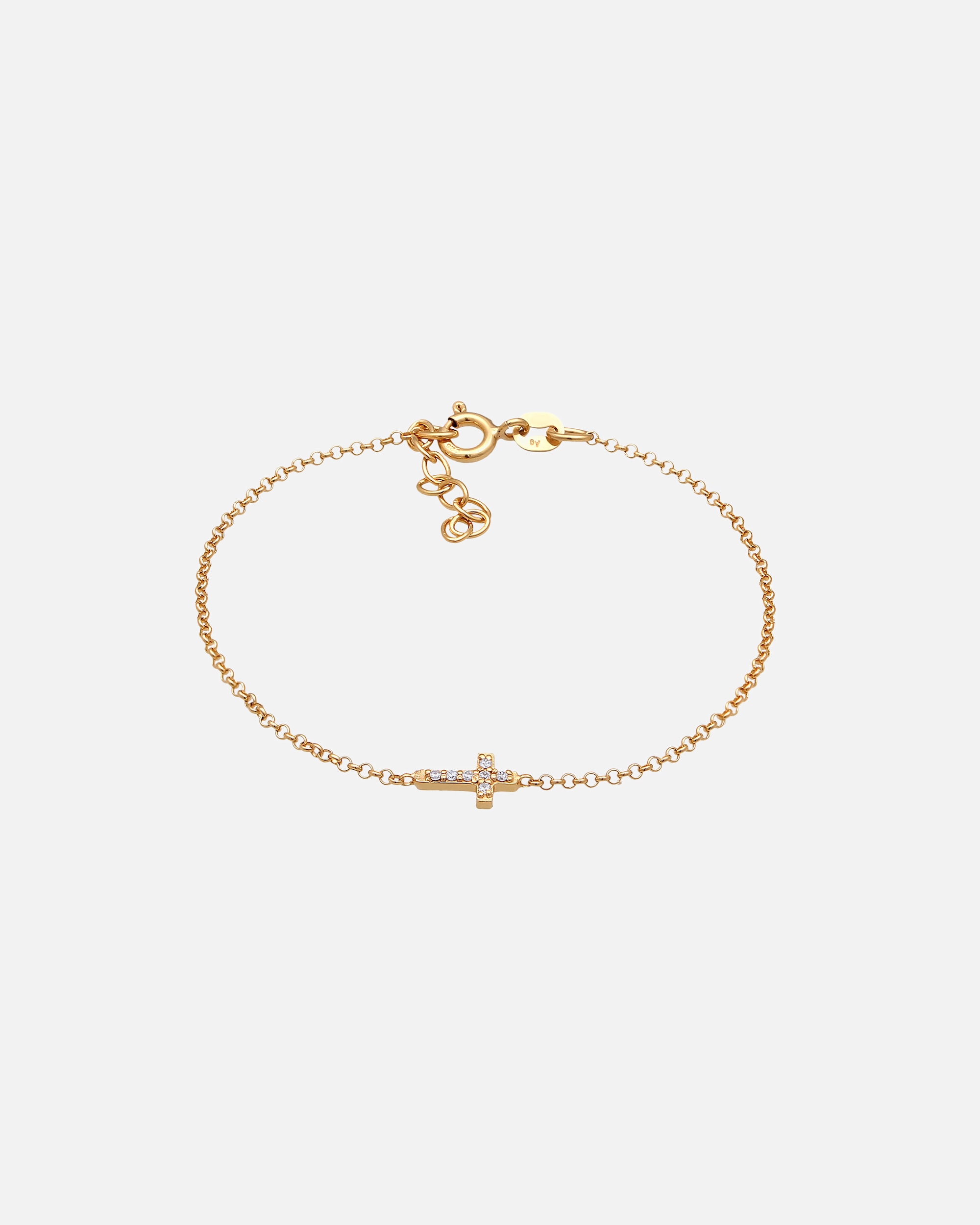 Armband für Weiblich Elli Mädchen Kreuz Zirkonia Religion 925 Silber goldfarben
