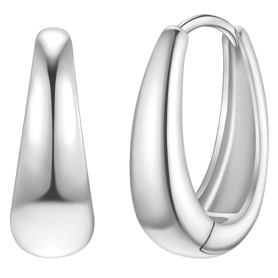 Yokoamii Creolen aus Messing in silber 25,1 mm Damen