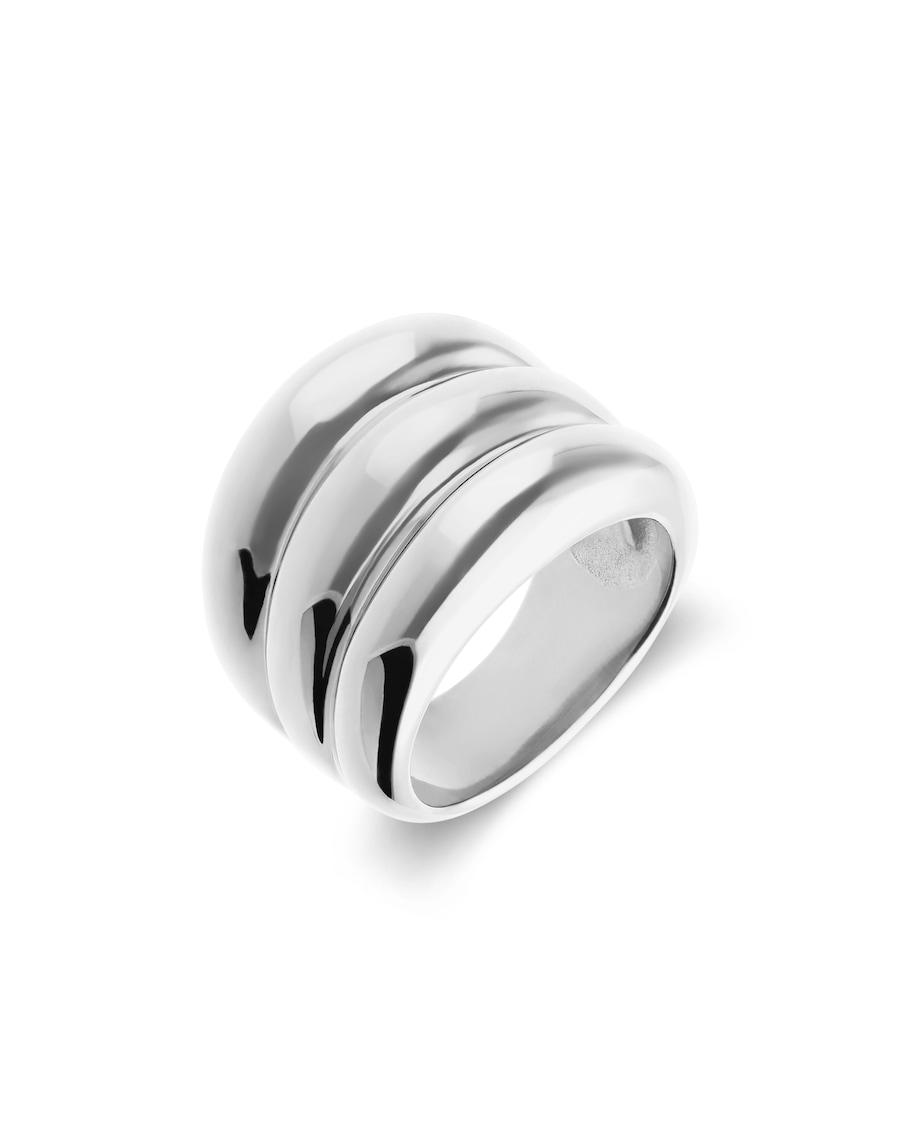 Lucardi Ring Stahl - Gelbgold legiert Silber 53mm Damen