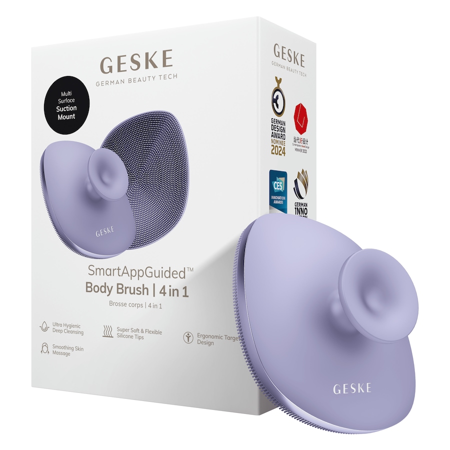 GESKE Body Brush | 4 in 1 Design mit Metallring Reinigungsbürste Purple