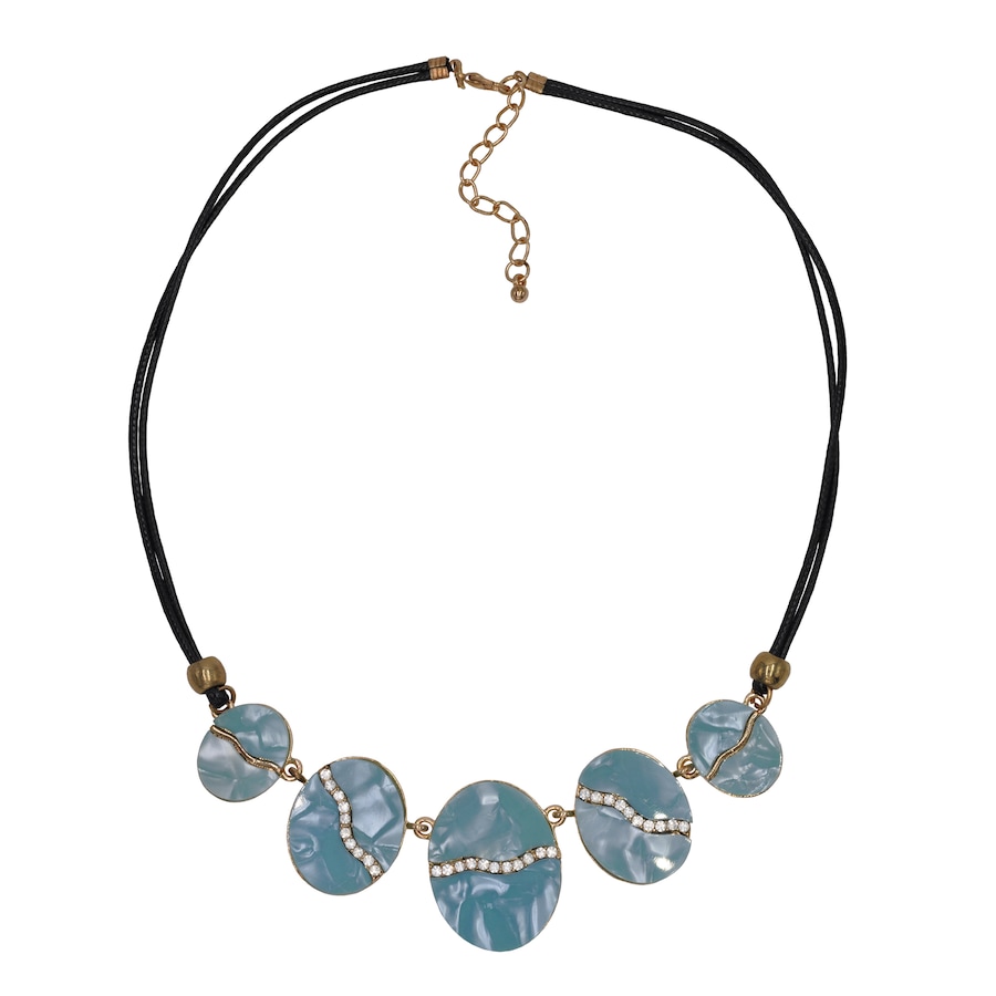 Steuer Collier Metall Glasstein mehrfarbig Damen
