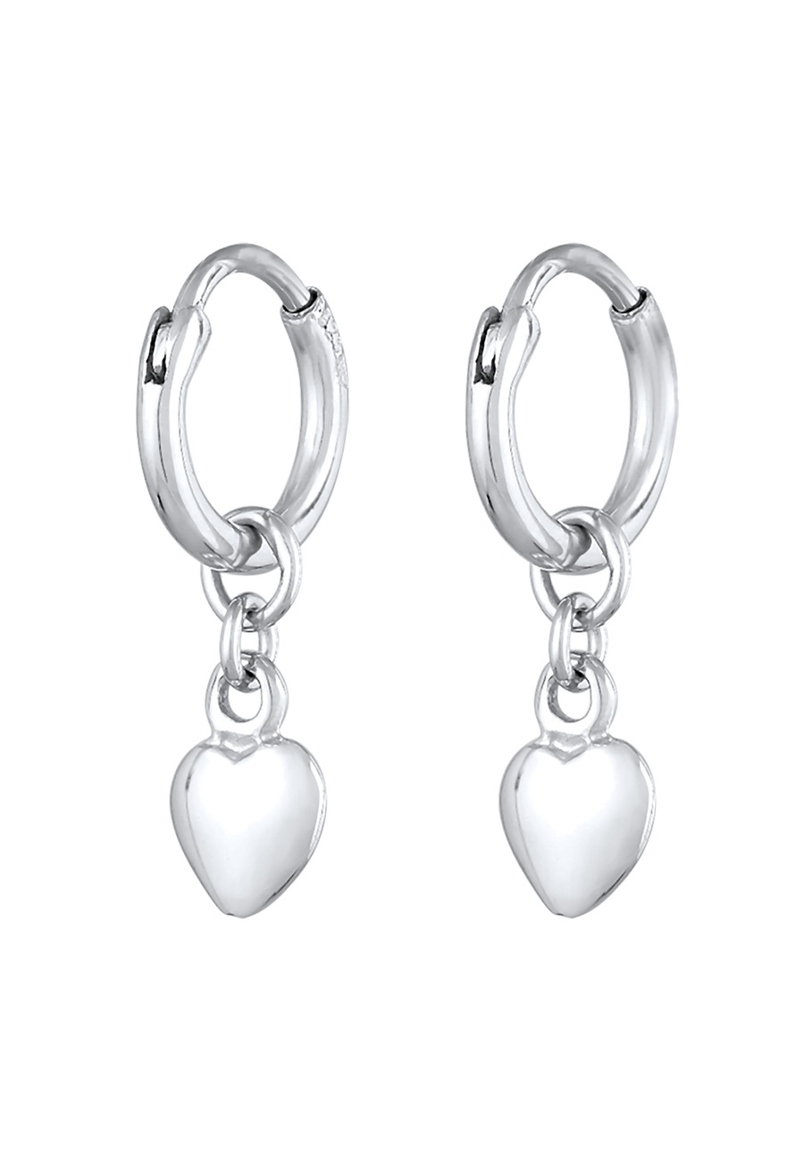 Elli Creolen Herz Liebe Romantik 925 Silber silberfarben Damen