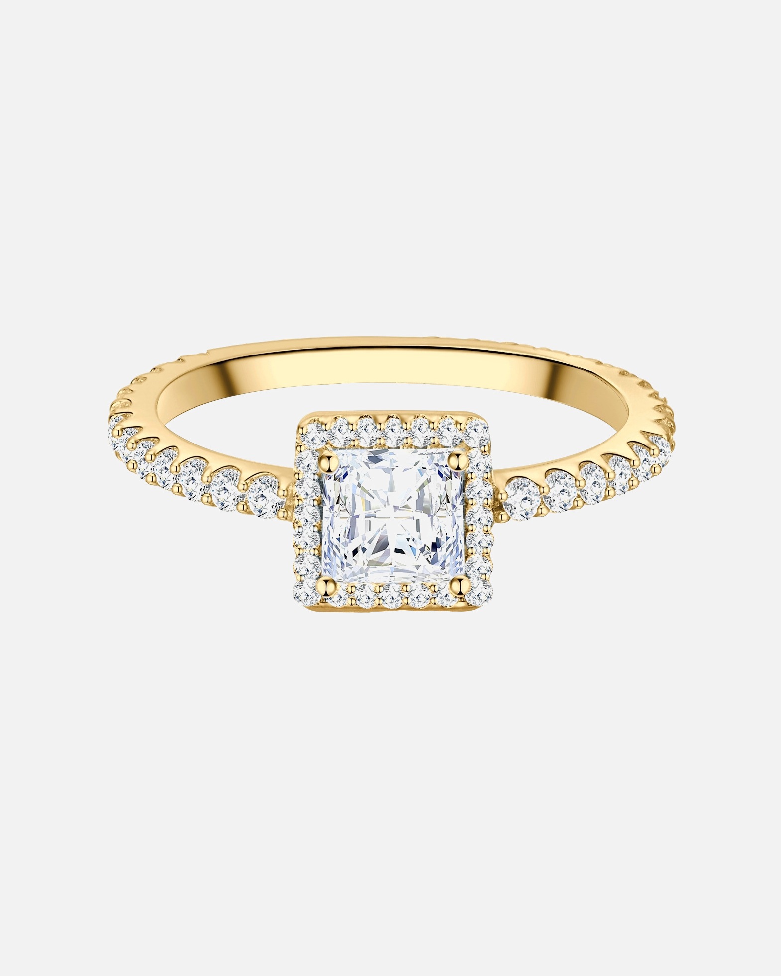 Ring für Weiblich Trilani Ring aus Sterling Silber in Gelbgold mit Zirkonia 50