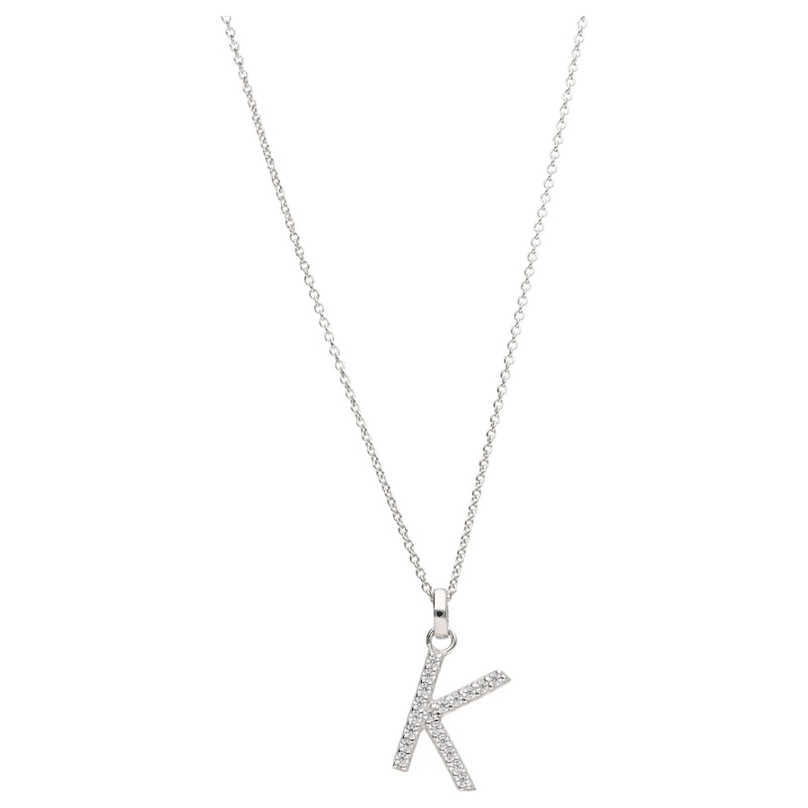 Smart Jewel Kette Buchstabe K mit Zirkonia Steine, Silber 925 45 cm Damen