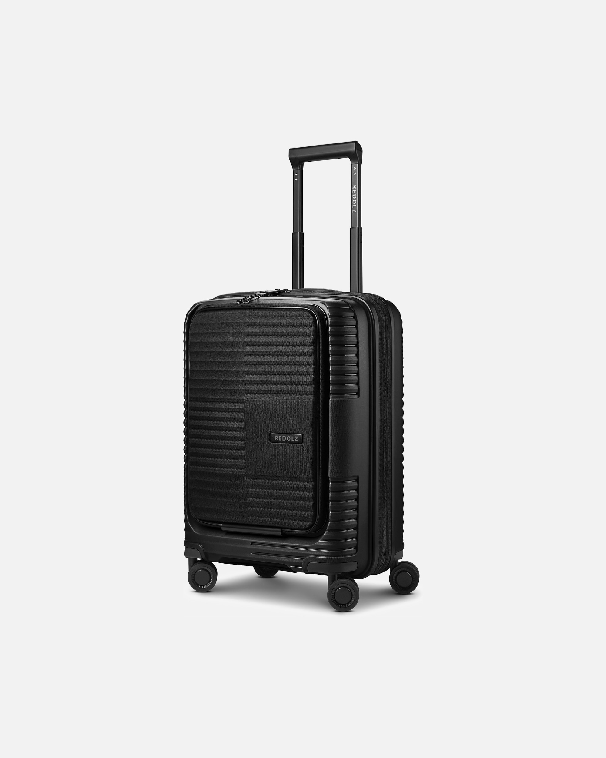 Handgepäckkoffer für Männlich Redolz Essentials 17 2.0 4 Rollen Kabinentrolley 55 cm Laptopfach mit Dehnfalte black