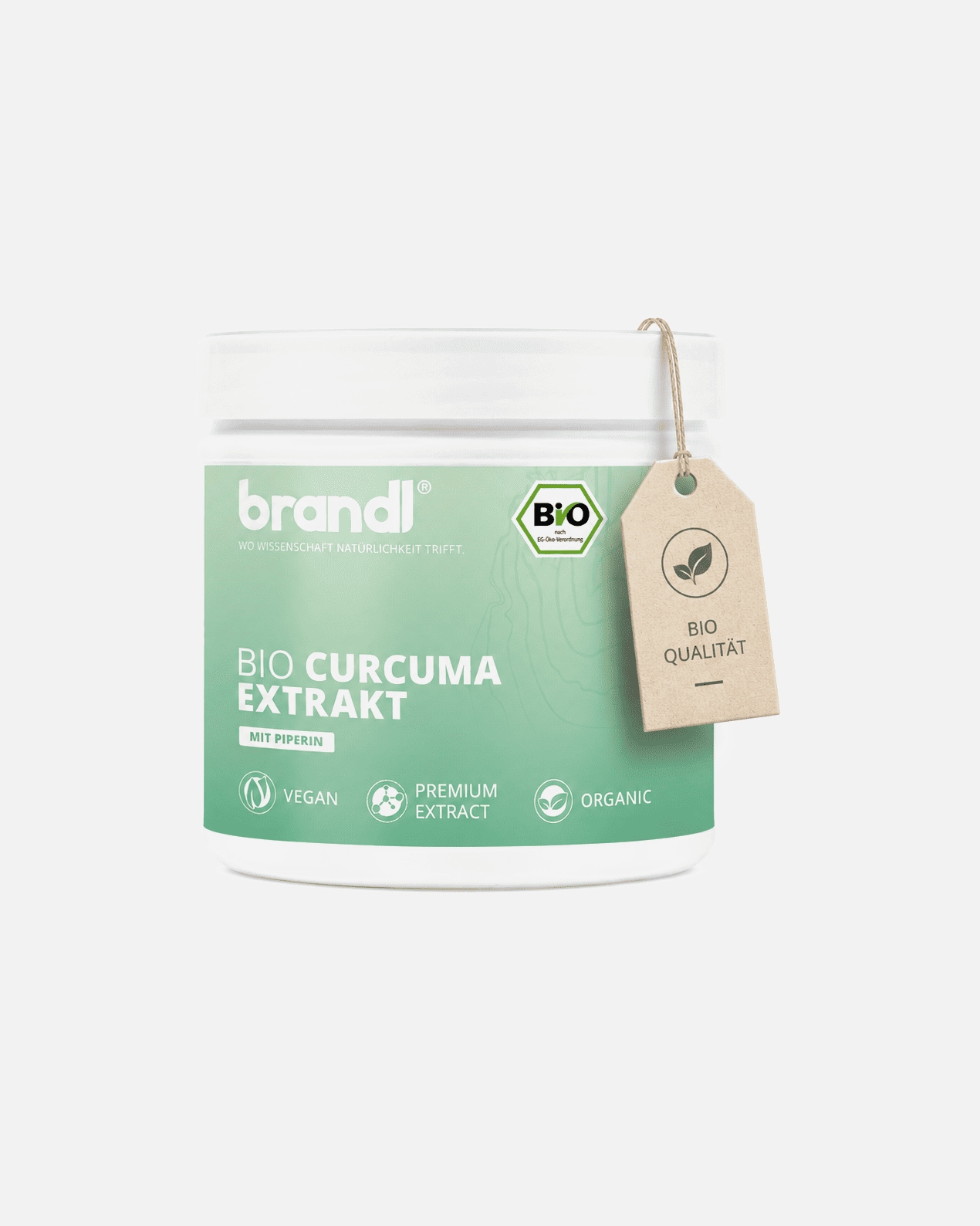 Vitamine für Unisex Brandl Nutrition Bio Curcuma Extrakt mit Curcumin (Curcuminoide) & Bio Piperin 74,4 g