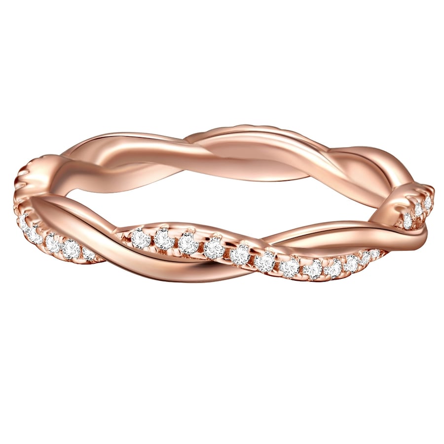 Trilani Ring aus Sterling Silber in roségold mit Zirkonia 48 Damen